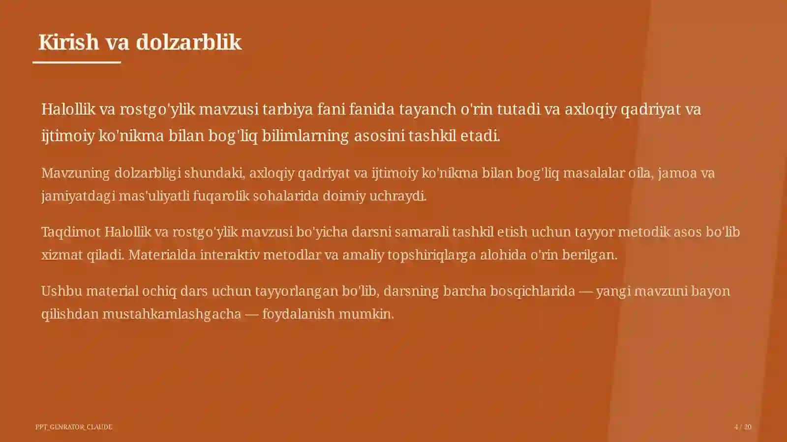 Halollik va rostgo'ylik (2-sinf) 4