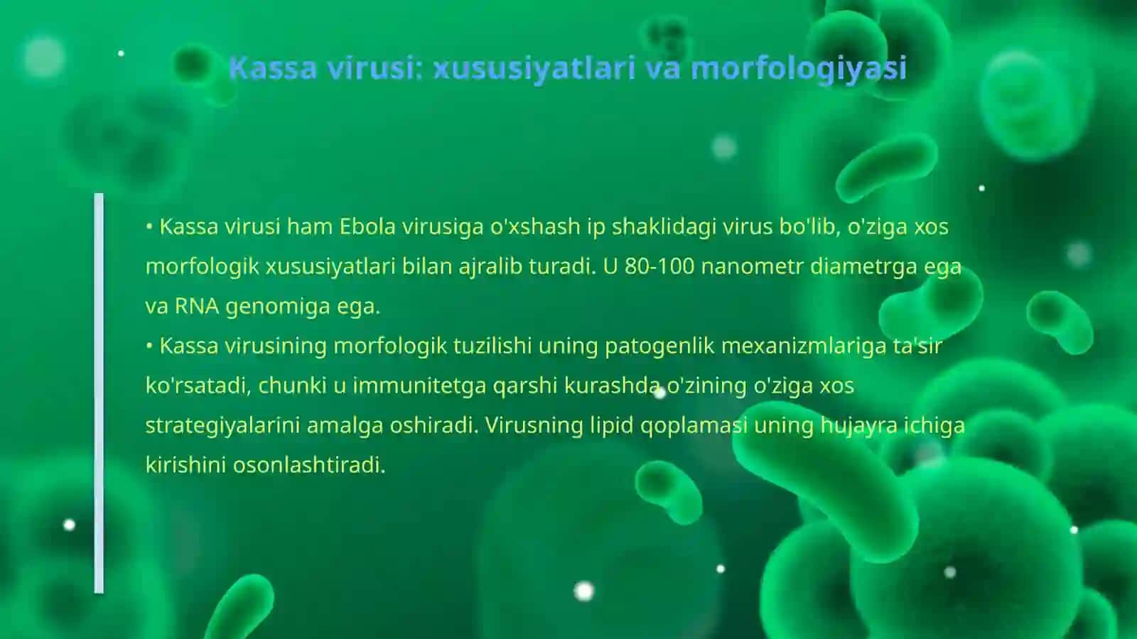 Ebola, Kassa, Sila viruslarining morfologiyasi va odamda patogenezi 4