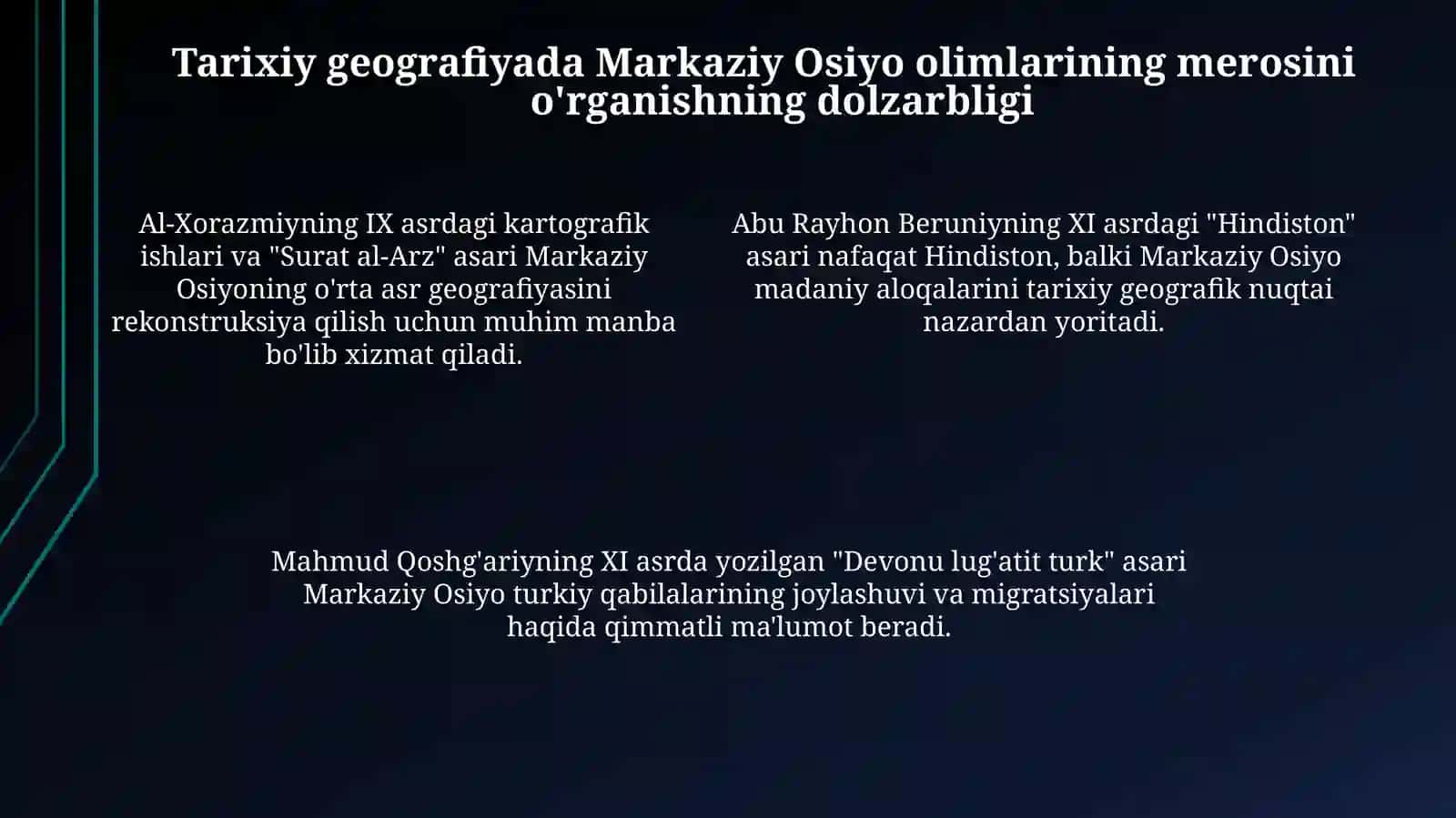 Oʻrta Osiyo olimlari asarlarining tarixiy geografiya uchun ahamiyati 4