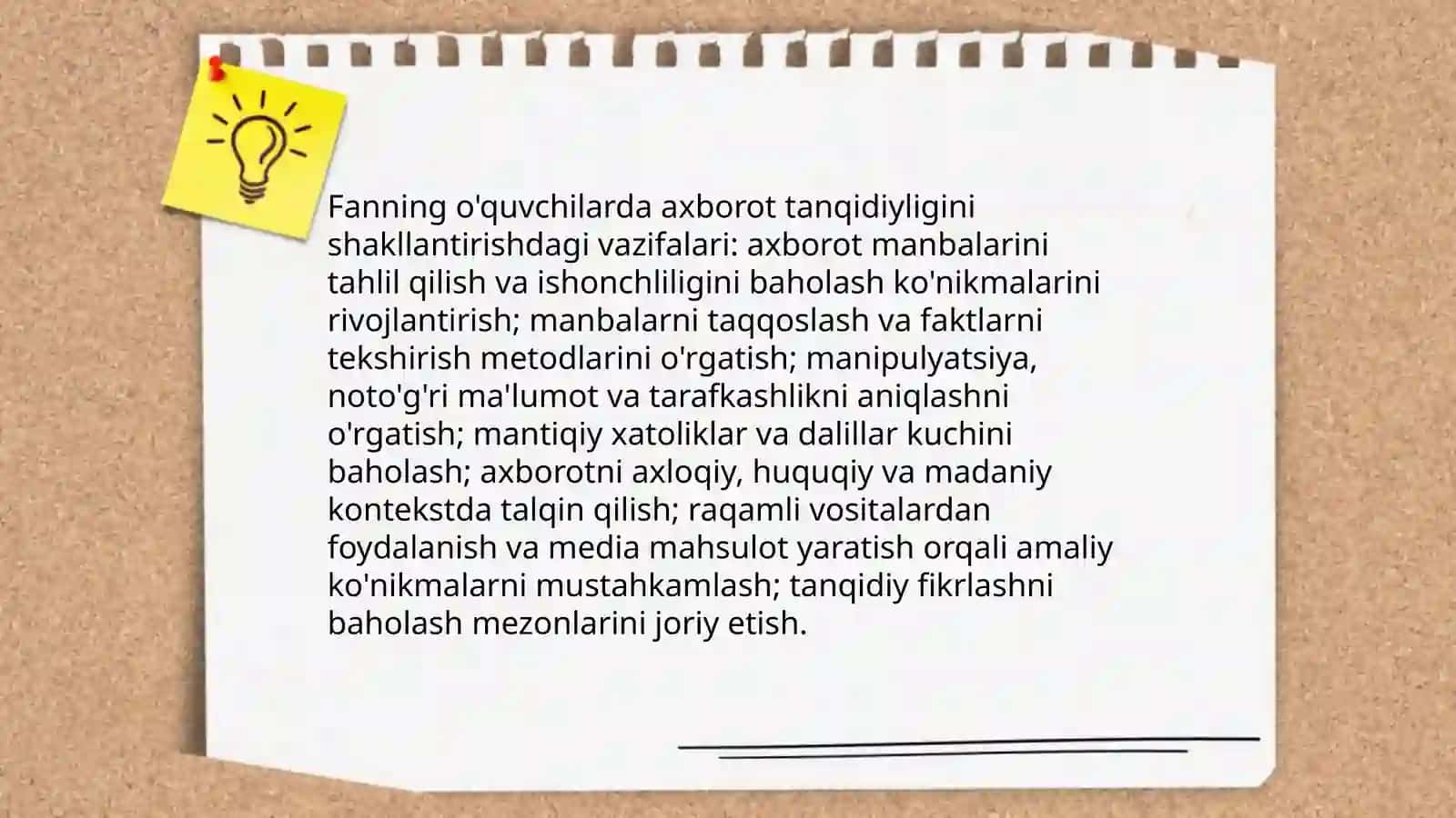 Media savodxonlik va ahborot madaniyati fanining maqsadi va vazifalari 4