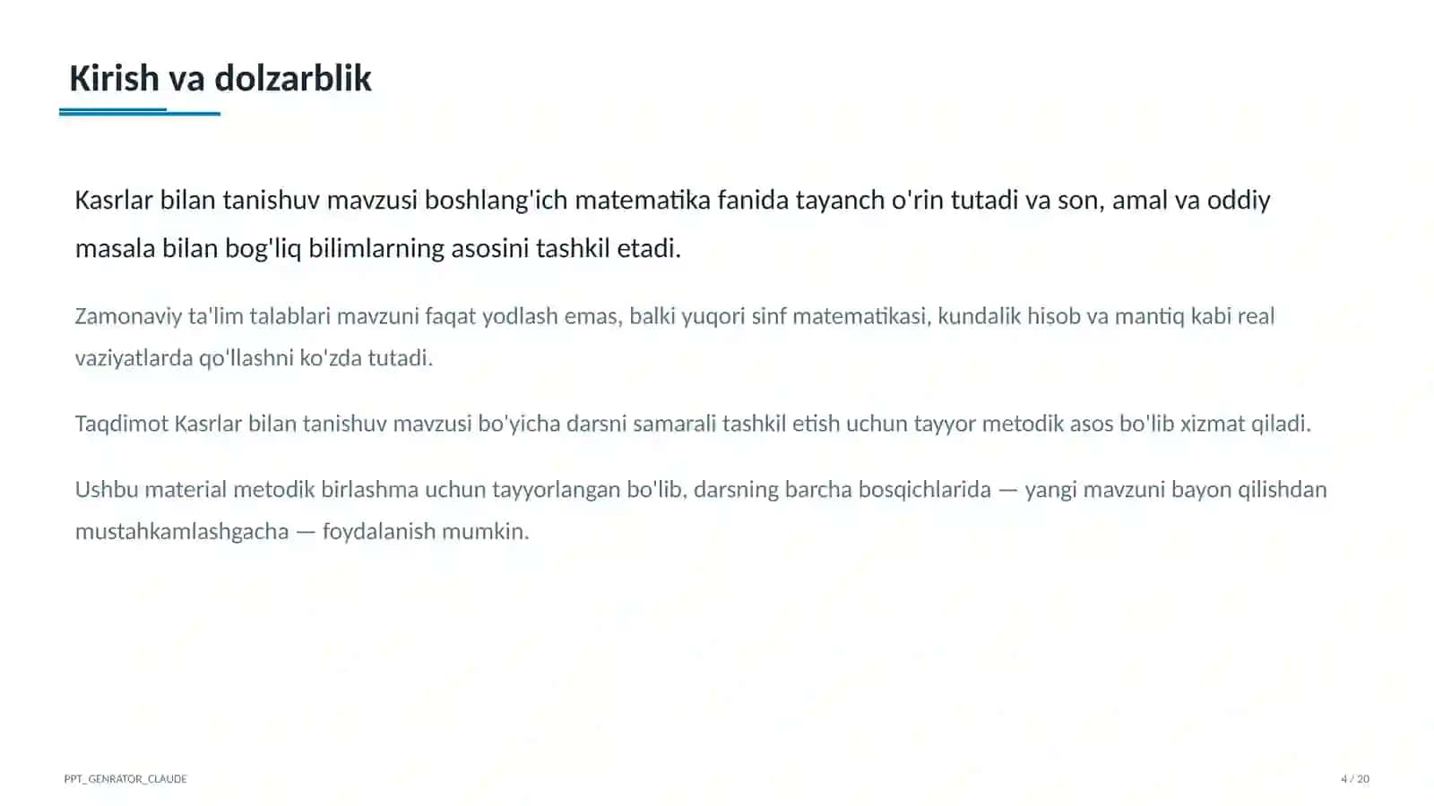 Kasrlar bilan tanishuv (4-sinf) 4