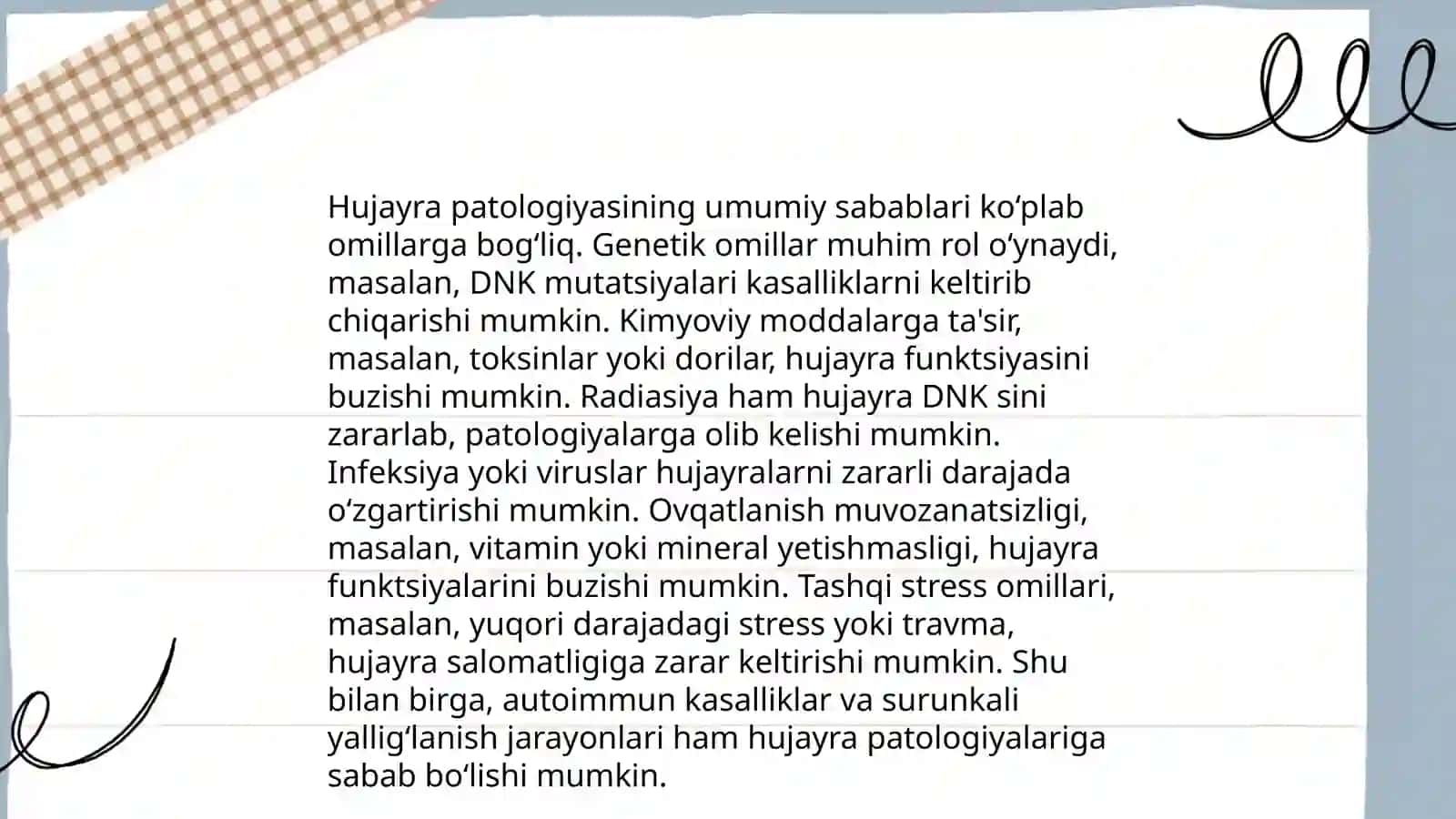 Hujayra patologiyasi va uning kelib ciqish sabablari 4