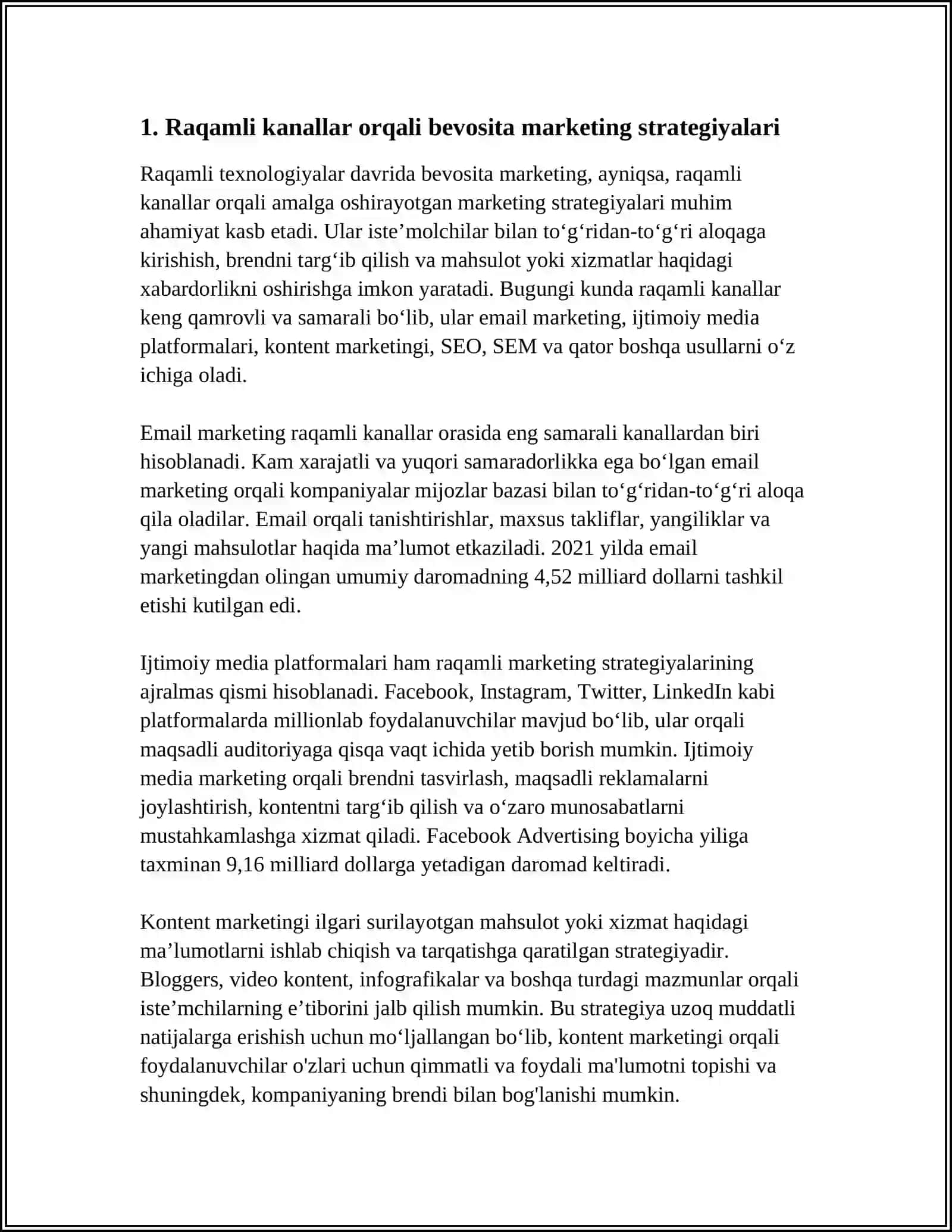 RAQAMLI TEXNOLOGIYALAR DAVRIDA BEVOSITA MARKETING 4