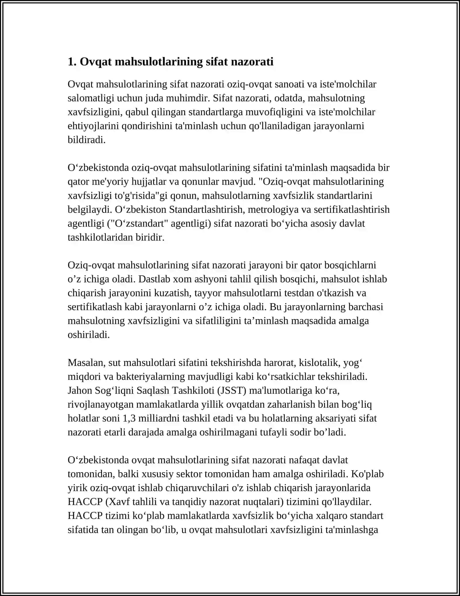 OZIQ OVQAT XAVFSIZLIGI, MOLIYAVIY XAVFSIZLIK, XO'JALIK YURITUVCHI SUBYEKTLAR IQTISODIY XAVFSIZLIGI 4