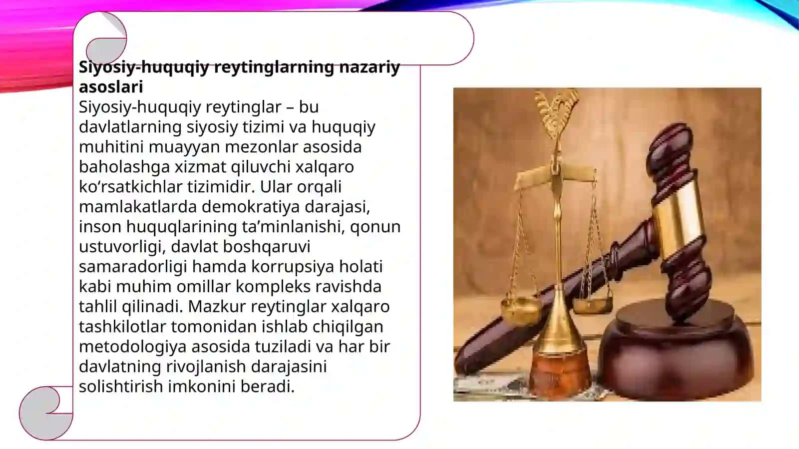 Siyosiy huquqiy sohadagi ustuvor xalqaro reytinglar 4