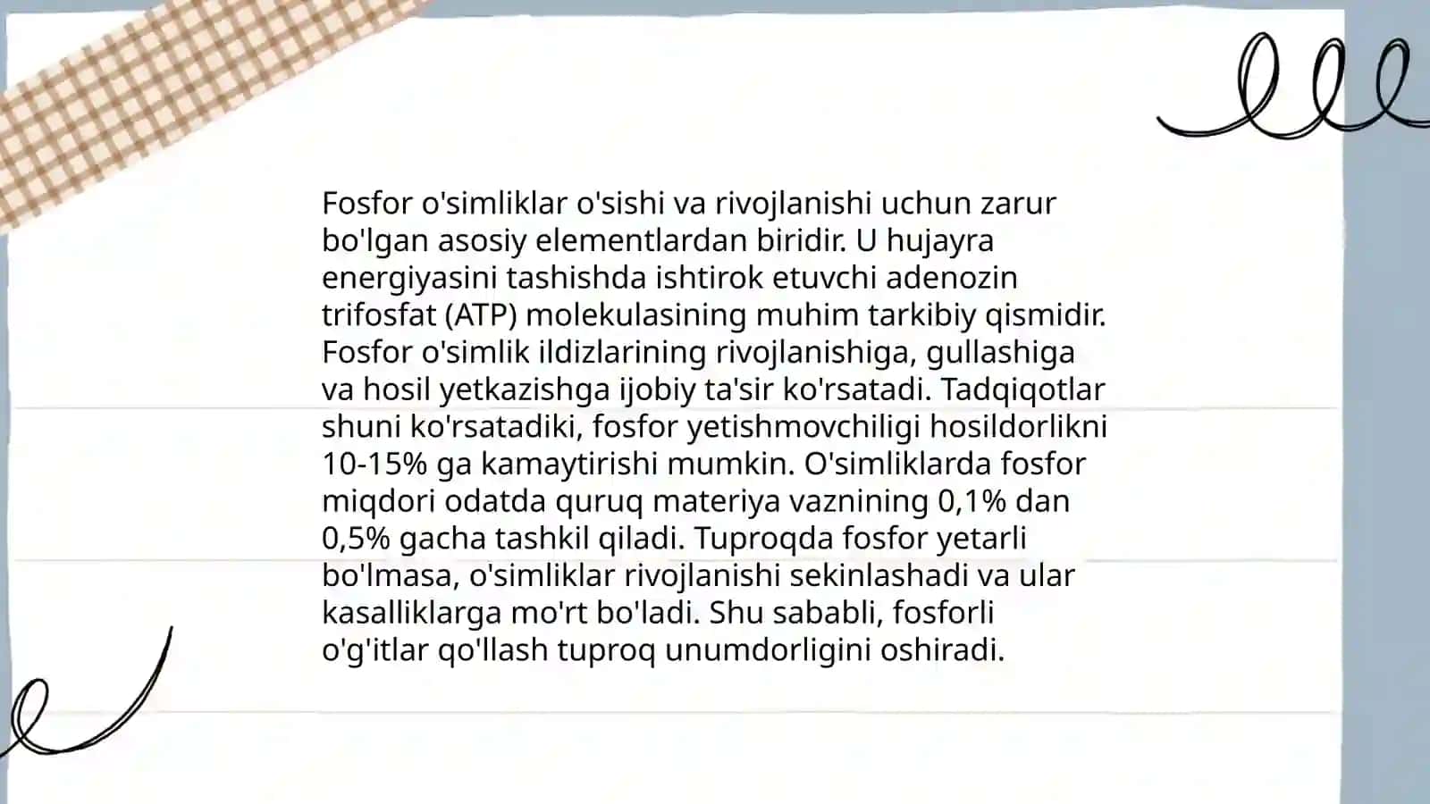 O‘simliklarning fosforga talabchanlik davrlari 4