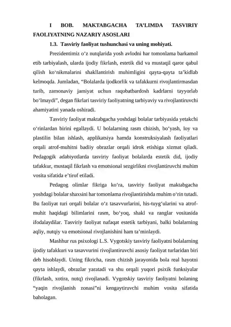 5-6 yoshli bolalar uchun tasviriy faoliyatloyihasini ishlab chiqish. 4