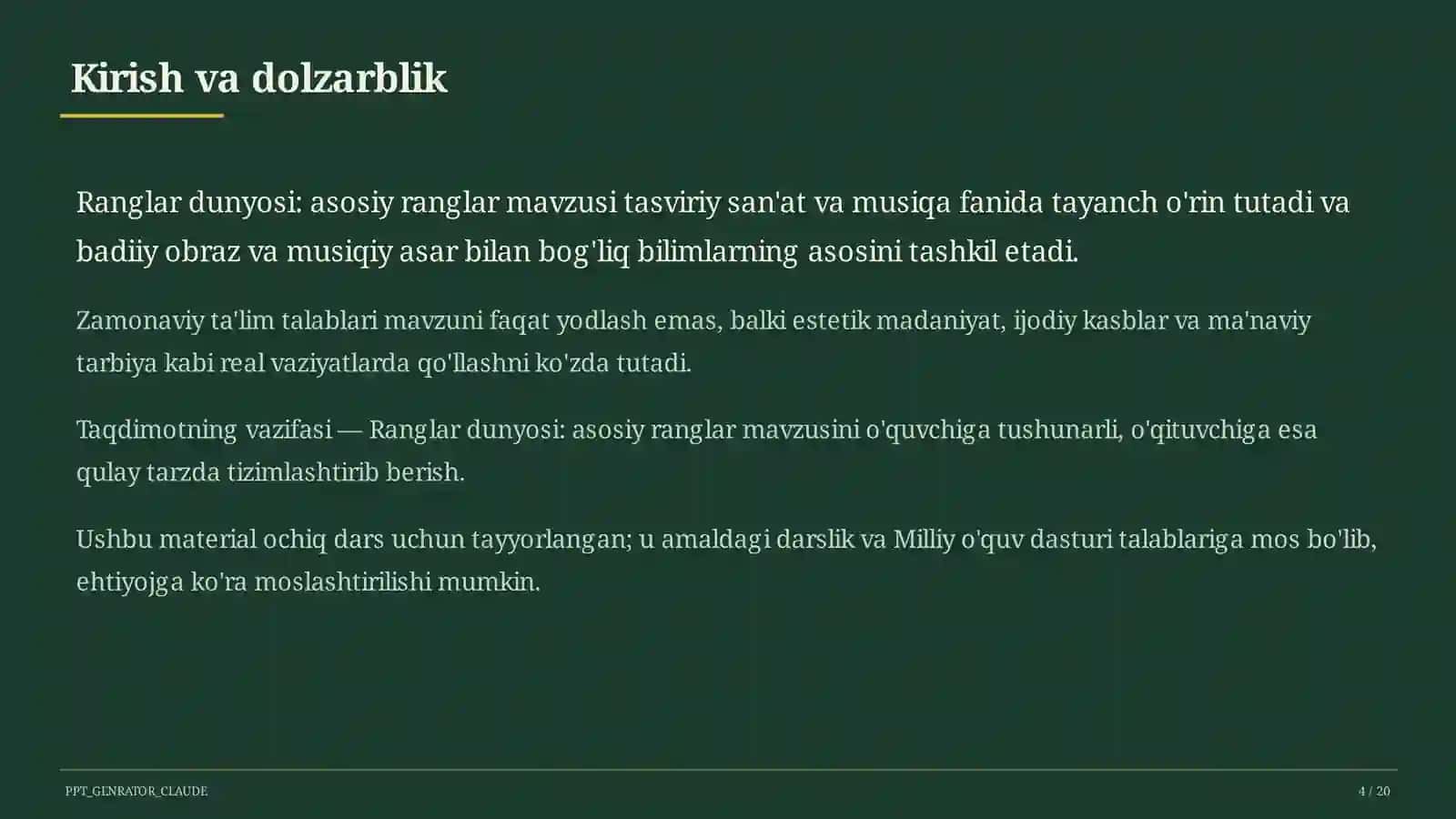 Ranglar dunyosi: asosiy ranglar (1-sinf) 4
