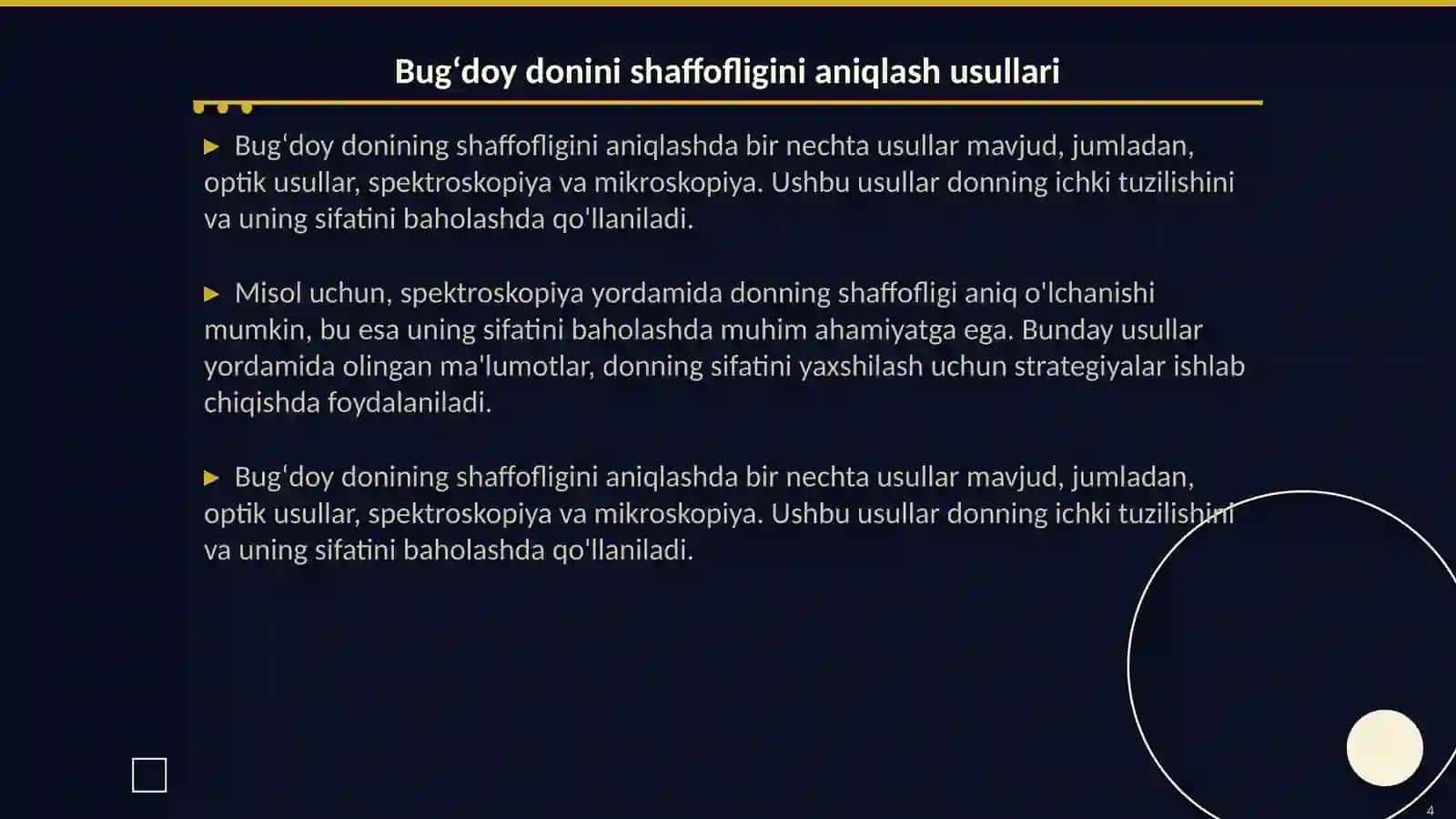 Bugʻdoy doni shaffofligining nazariy asoslari 4