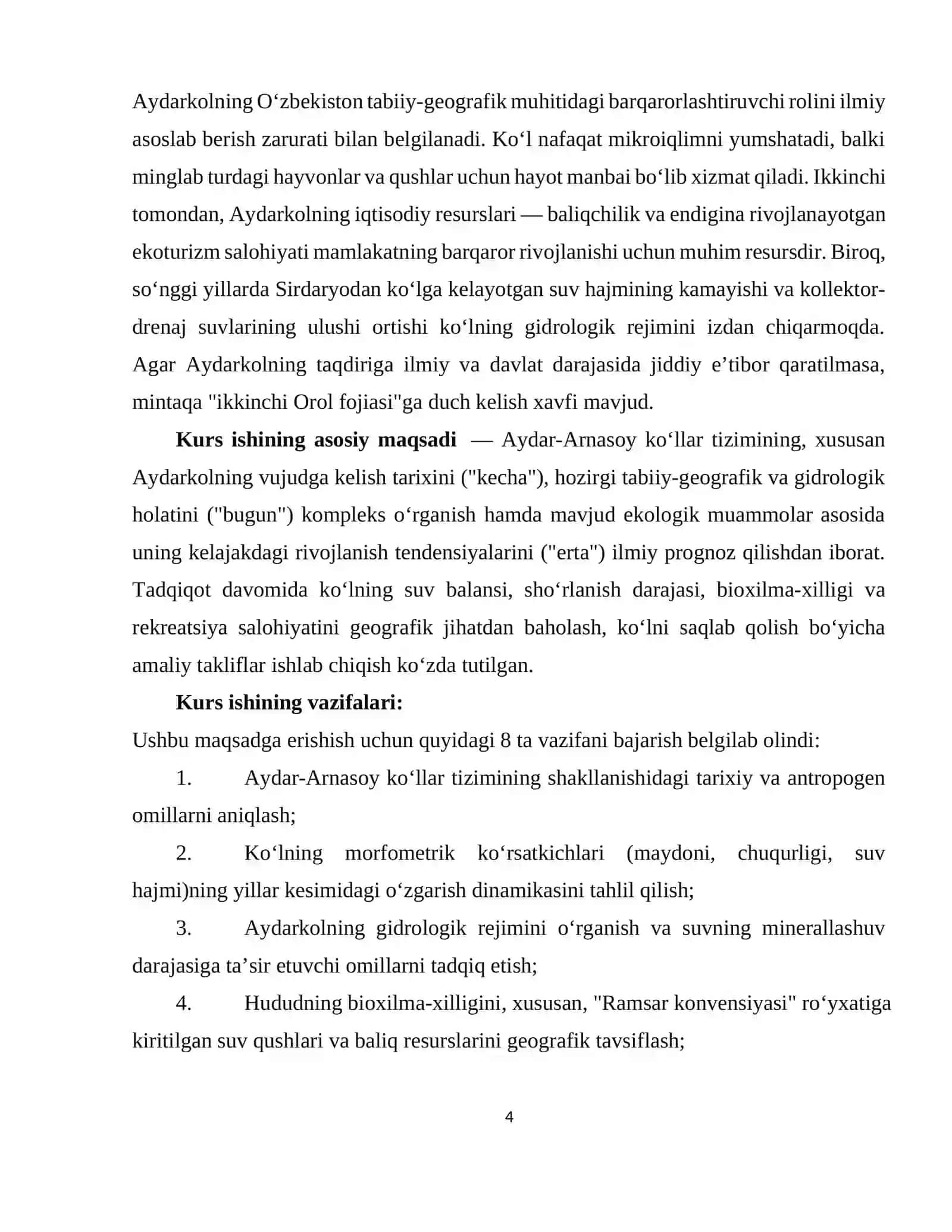 Aydarkoʻl kecha bugun ertaga 4