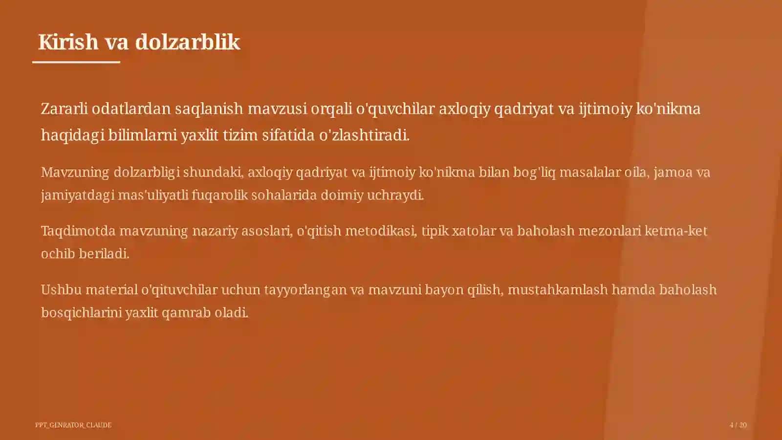 Zararli odatlardan saqlanish (7-sinf) 4