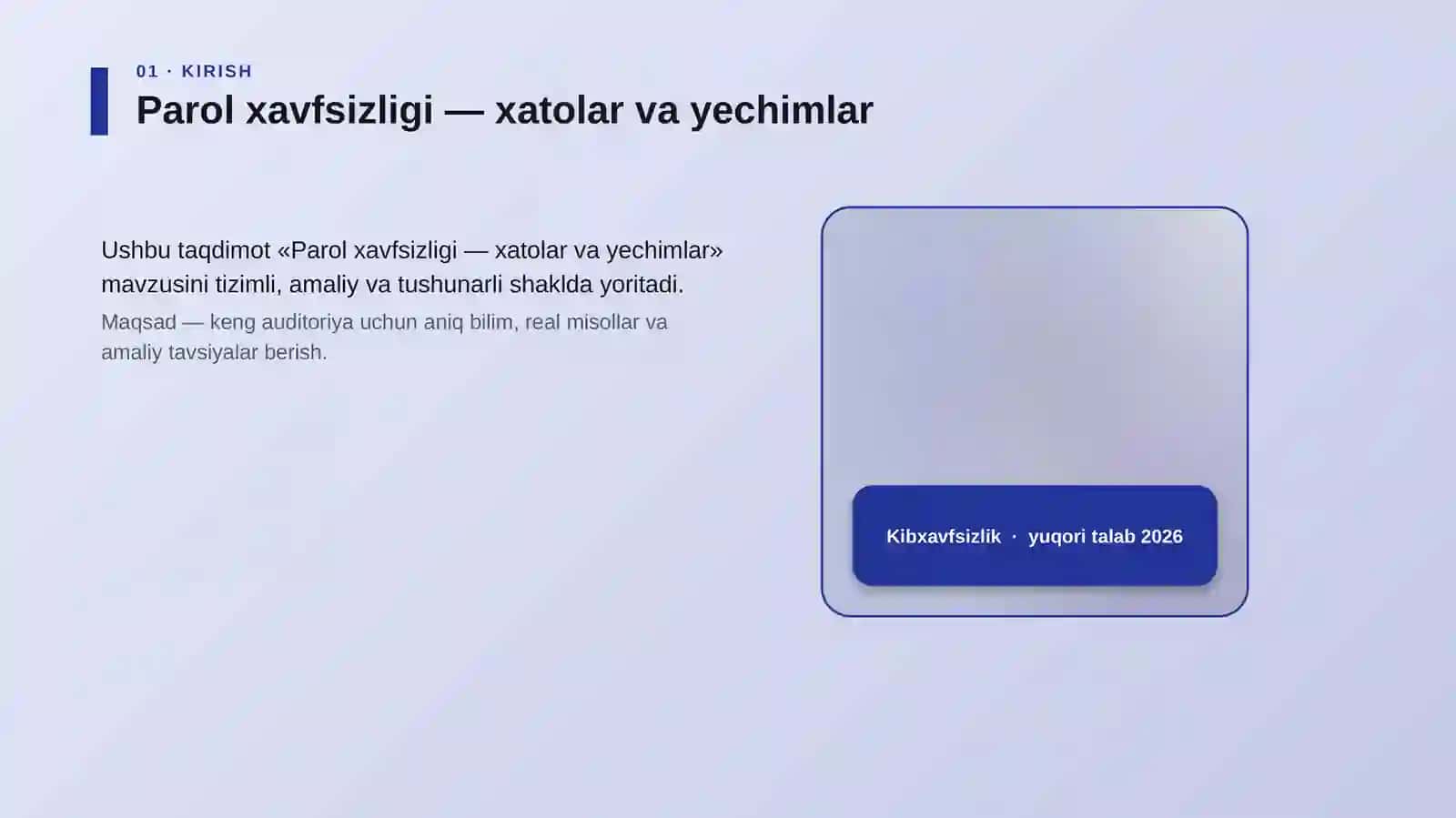 Parol xavfsizligi — xatolar va yechimlar 4