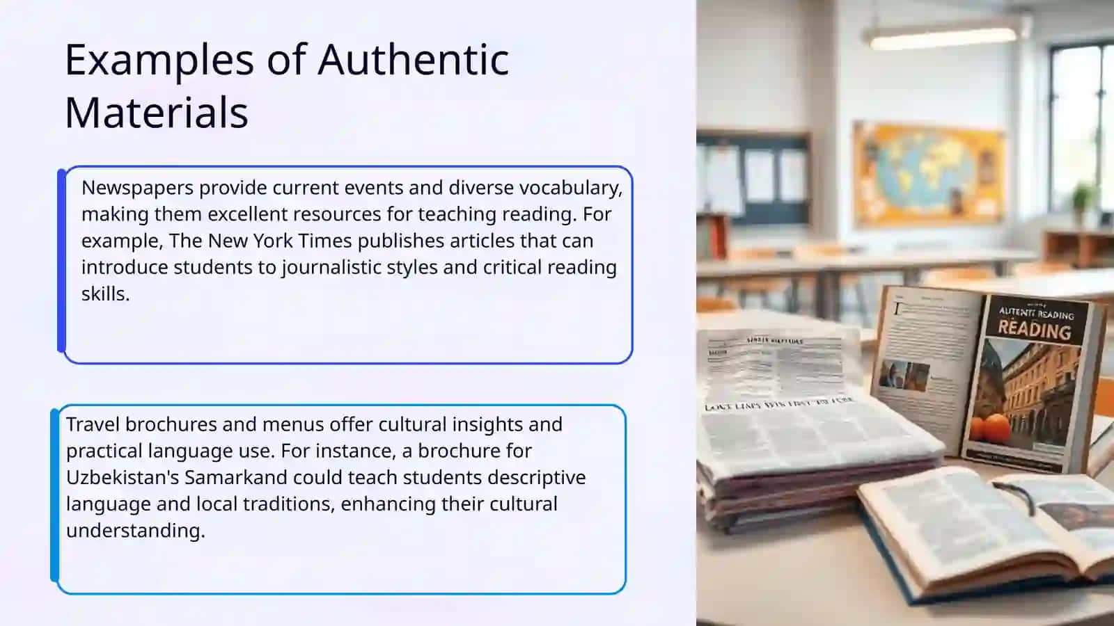 Authentic and Non-Authentic Materials for Teaching Reading 4