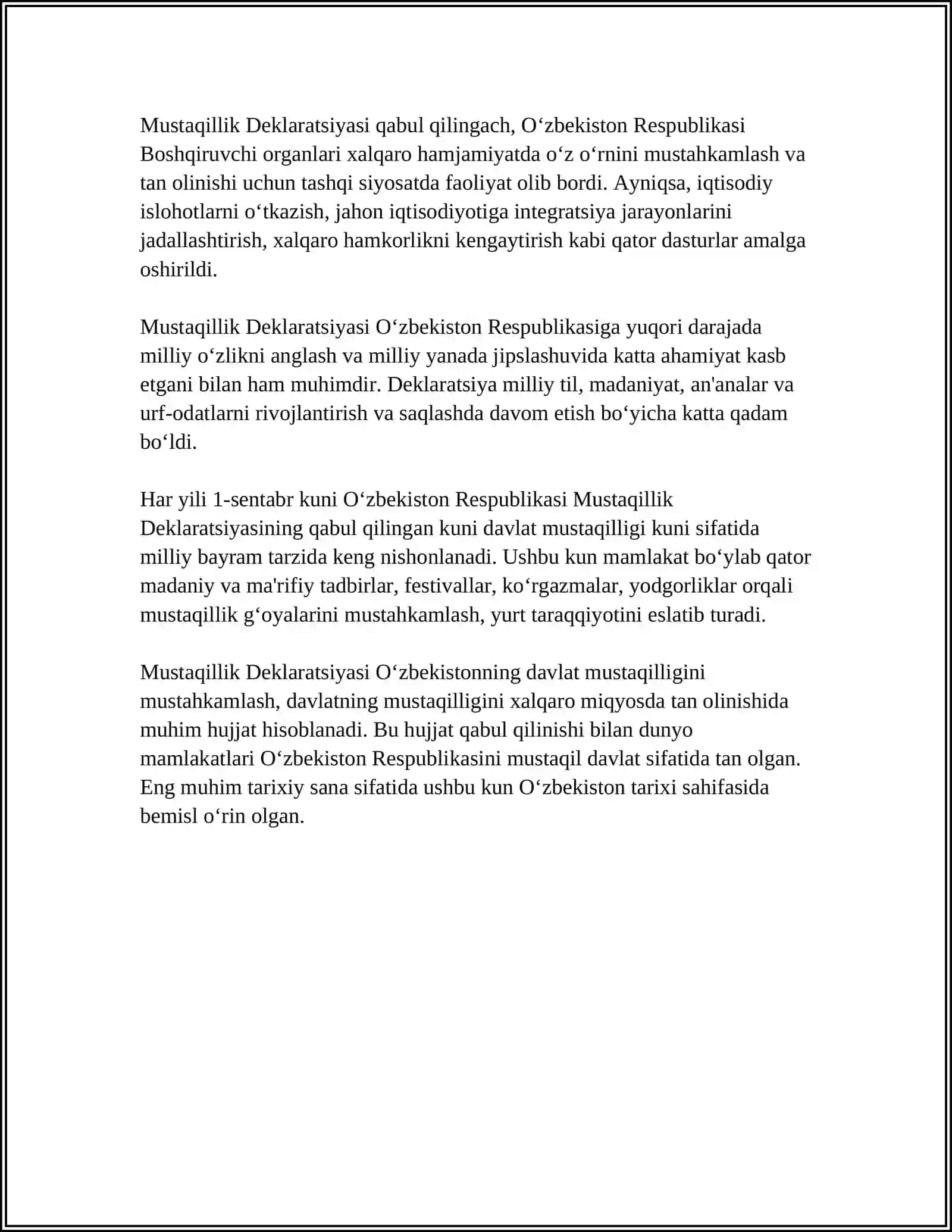 MUSTAQILLIK YILLARIDA OʻZBEKISTON 4