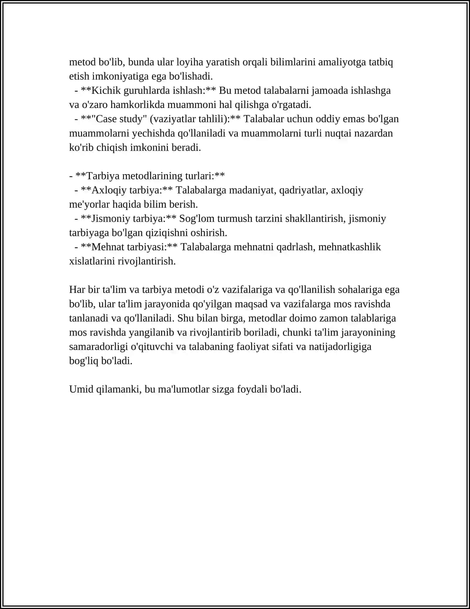 TARBIYANING UMUMIY METODLARI 4
