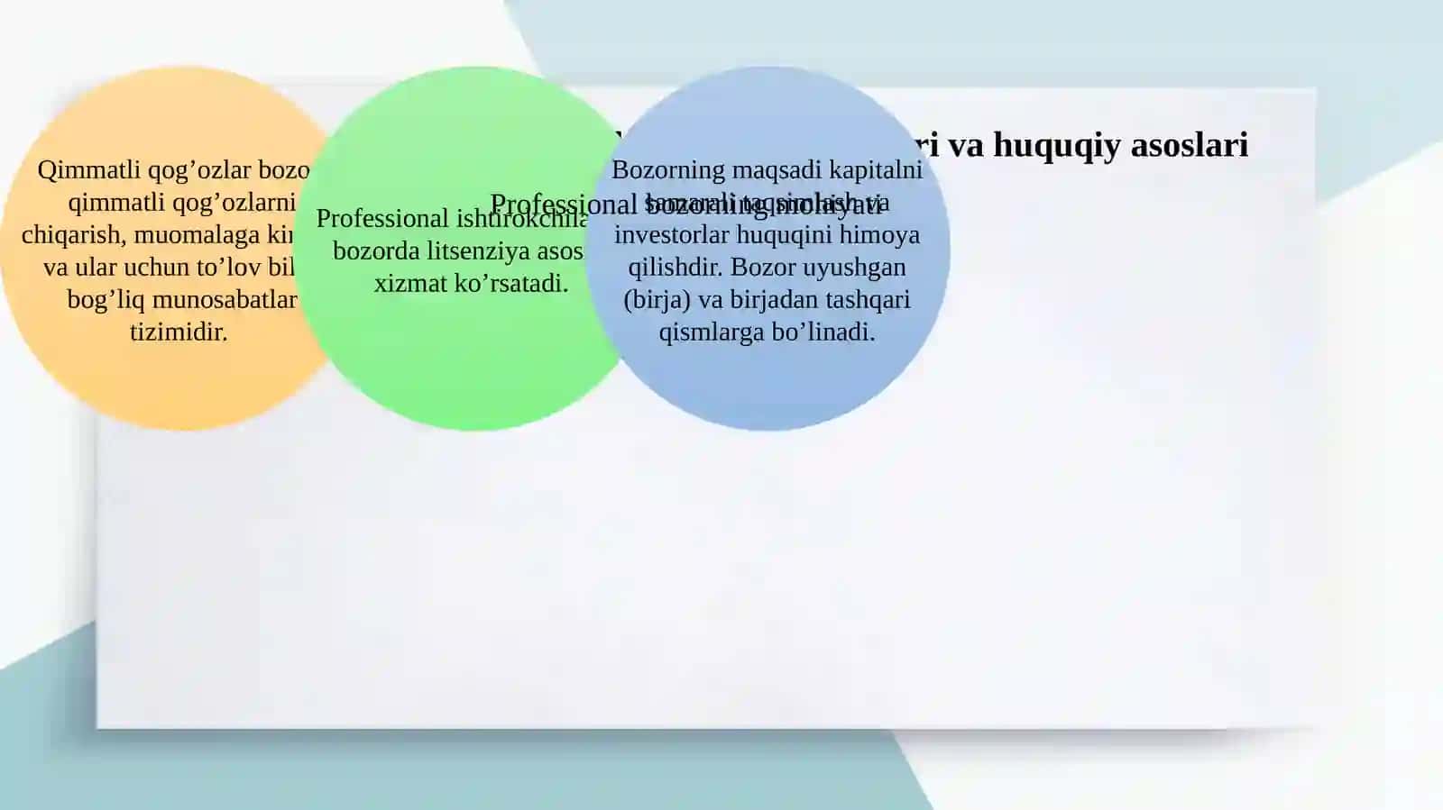 Qimmatli qog'ozlar professional bozoridagi operatsiyalar buxgalteriya hisobining xususiyatlari 4