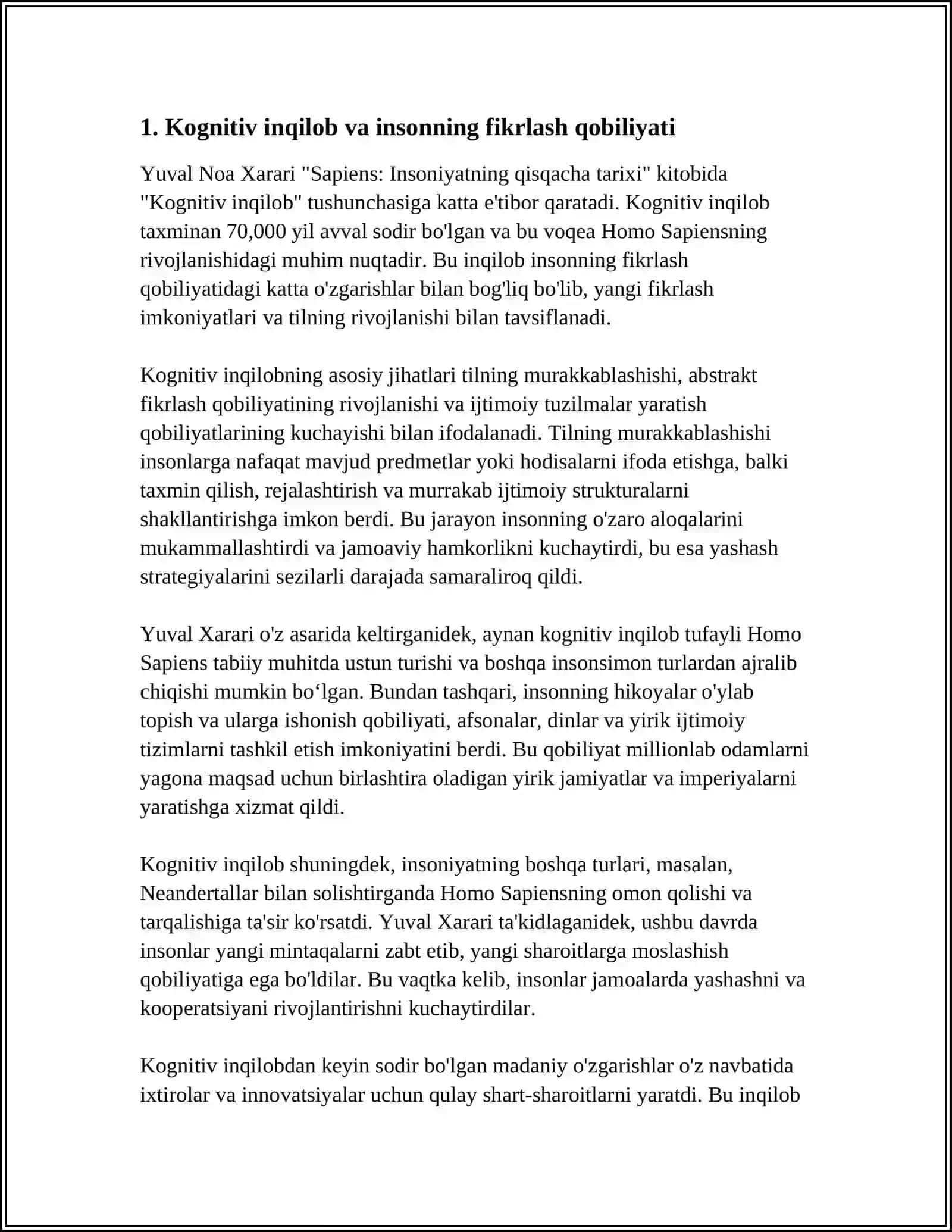 YUVAL NOA XARARI "SAPIENS:INSONIYATNING QISQACHA TARIXI" 4