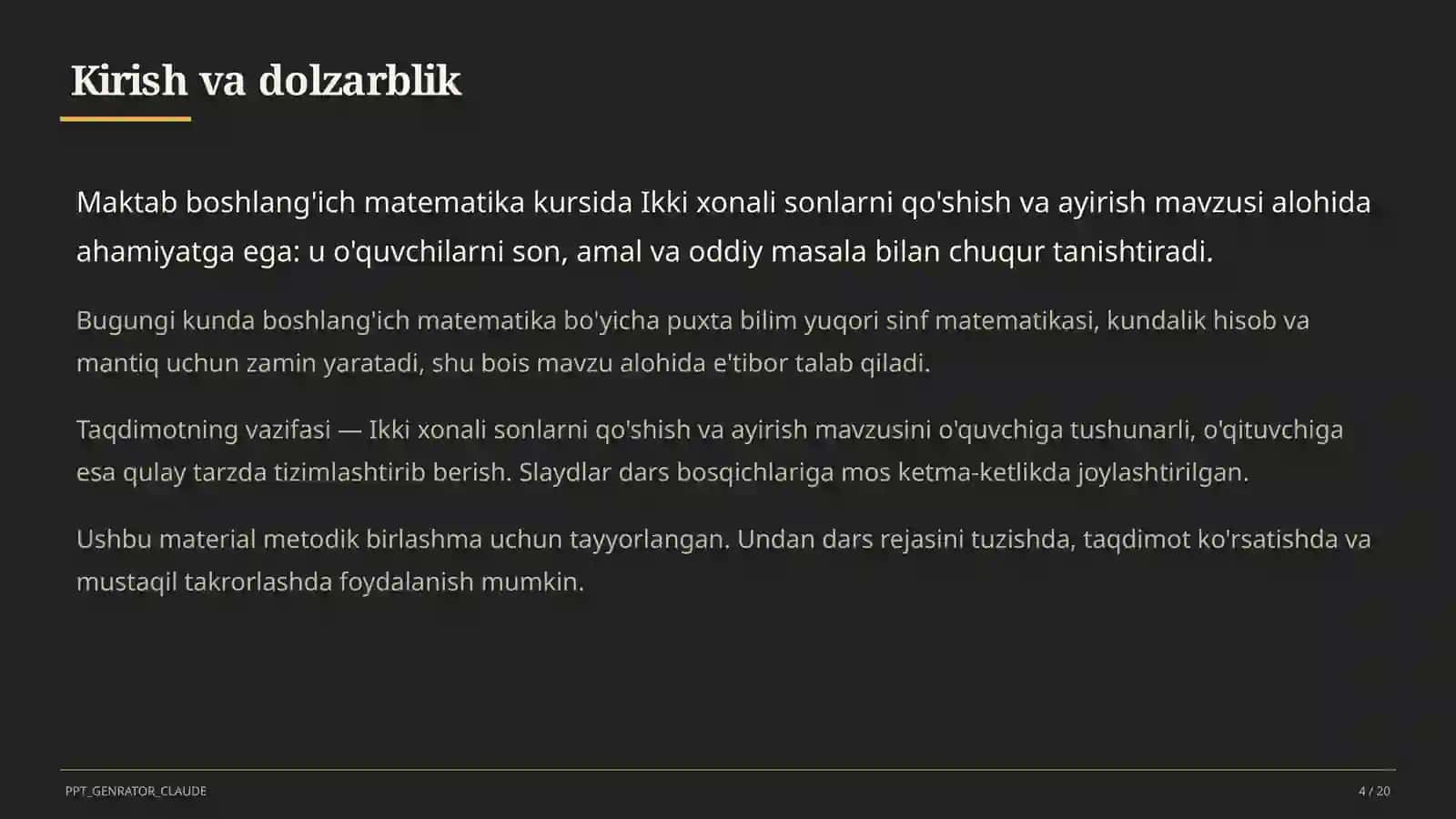 Ikki xonali sonlarni qo'shish va ayirish (2-sinf) 4