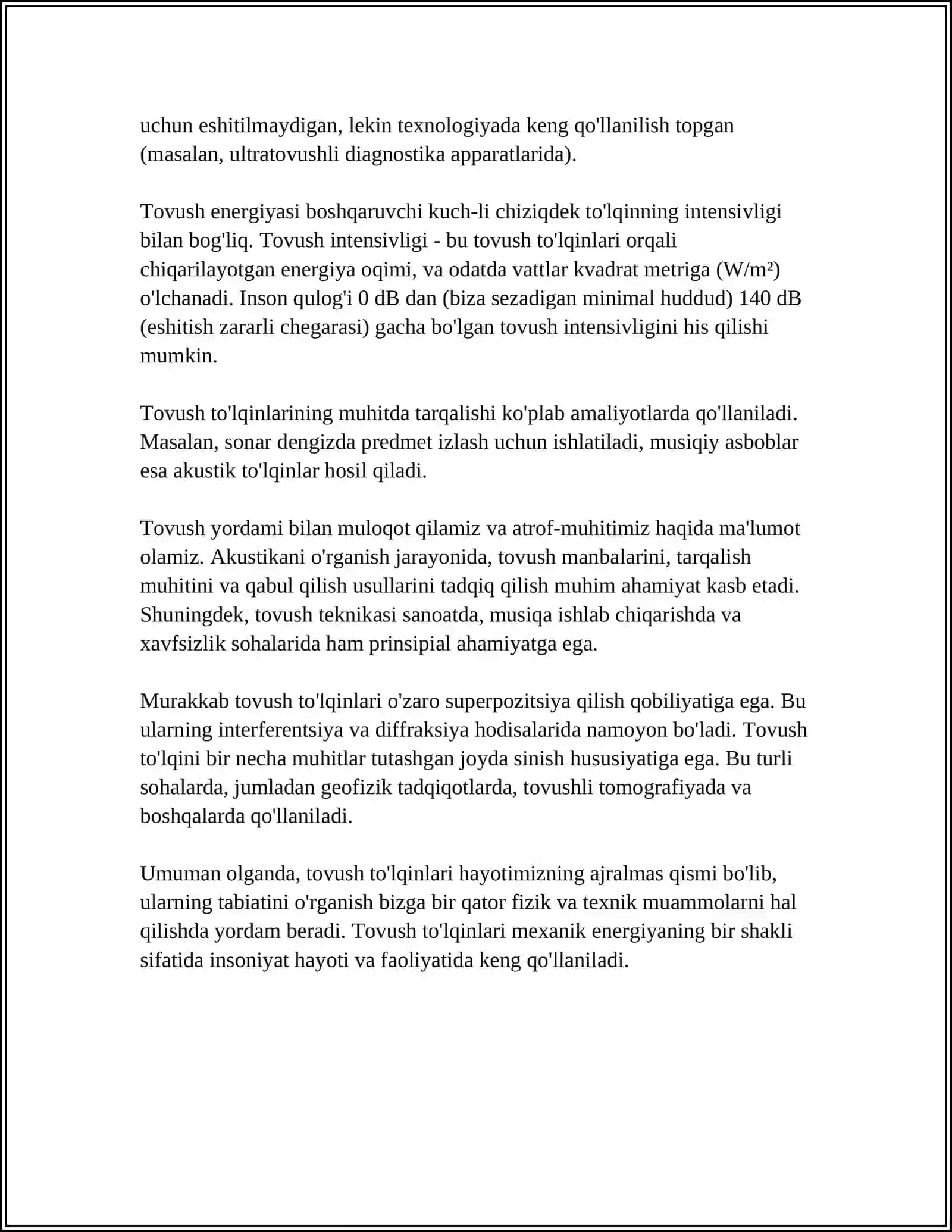 TOVUSH TO'LQINLARI VA ULARNING HARAKTERISTIKALARI 4