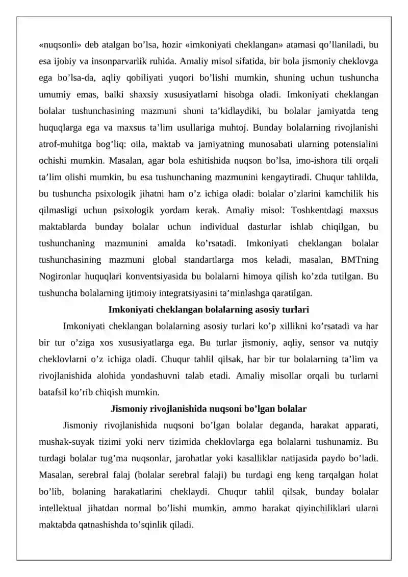 Imkoniyati cheklangan bolalar turlari va ularni inklyuziv ta’limga jalb etish 4