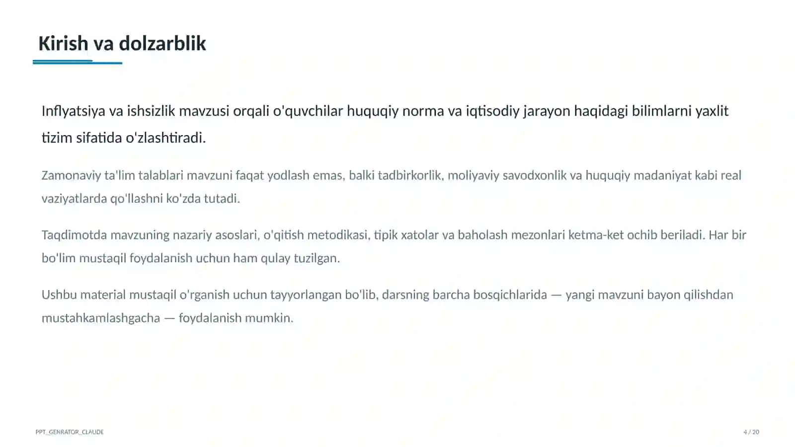 Inflyatsiya va ishsizlik (11-sinf) 4
