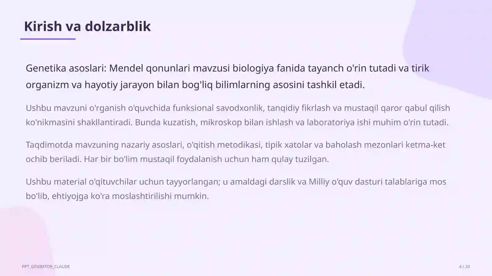 Genetika asoslari: Mendel qonunlari (9-sinf) 4