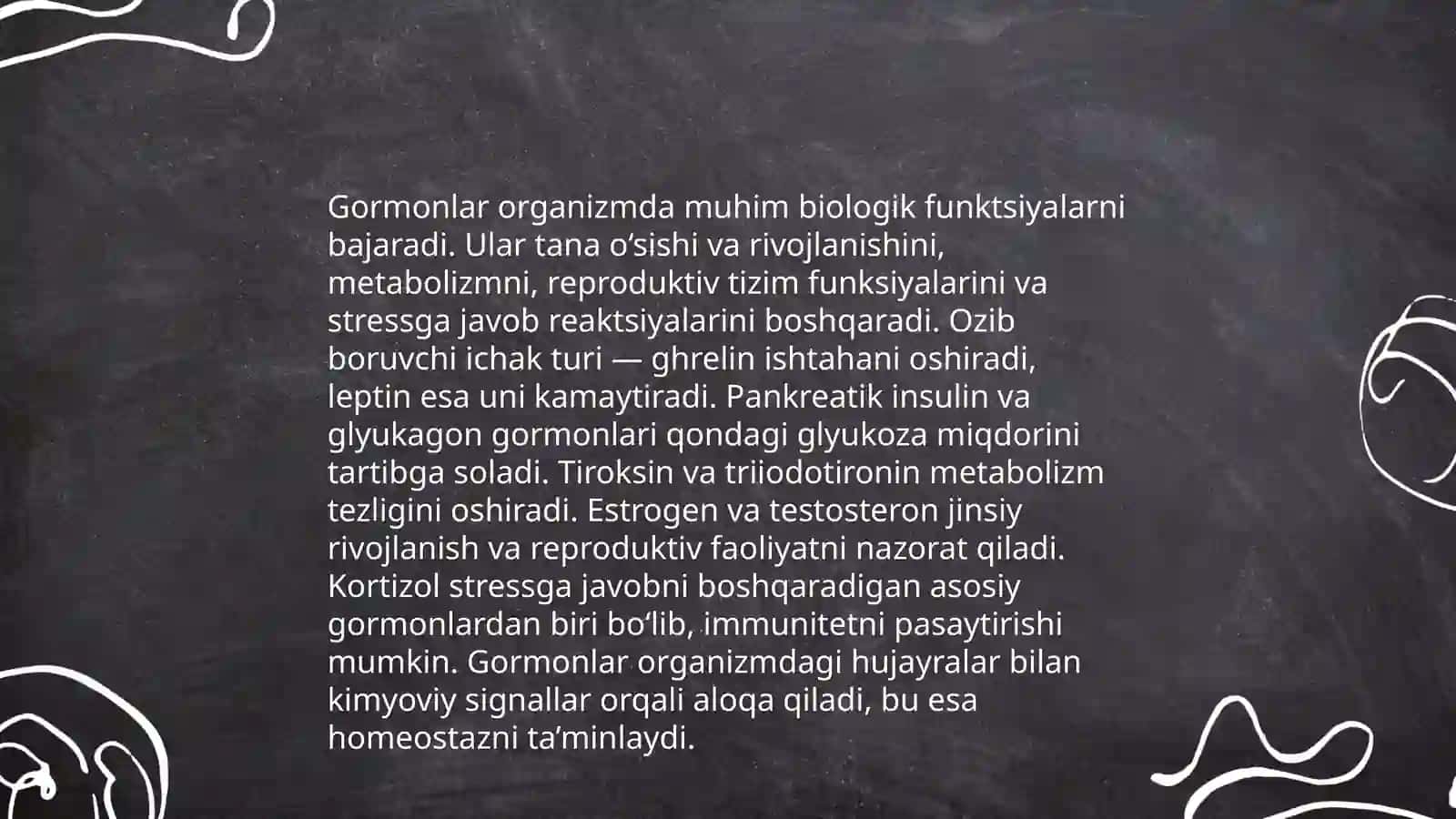 Gormonlarning kimyoviy tabiati biologik funksiyalari va ta'sir mehanzmiga qaran tasniflash 4