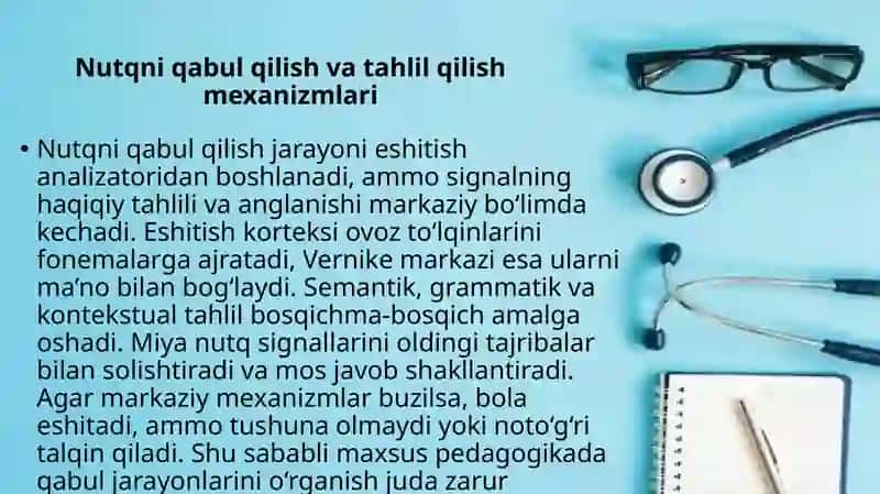 Nutq Analizatorlarining Markaziy qismi faoliyati mexanizmlarini va ahamiyati 4