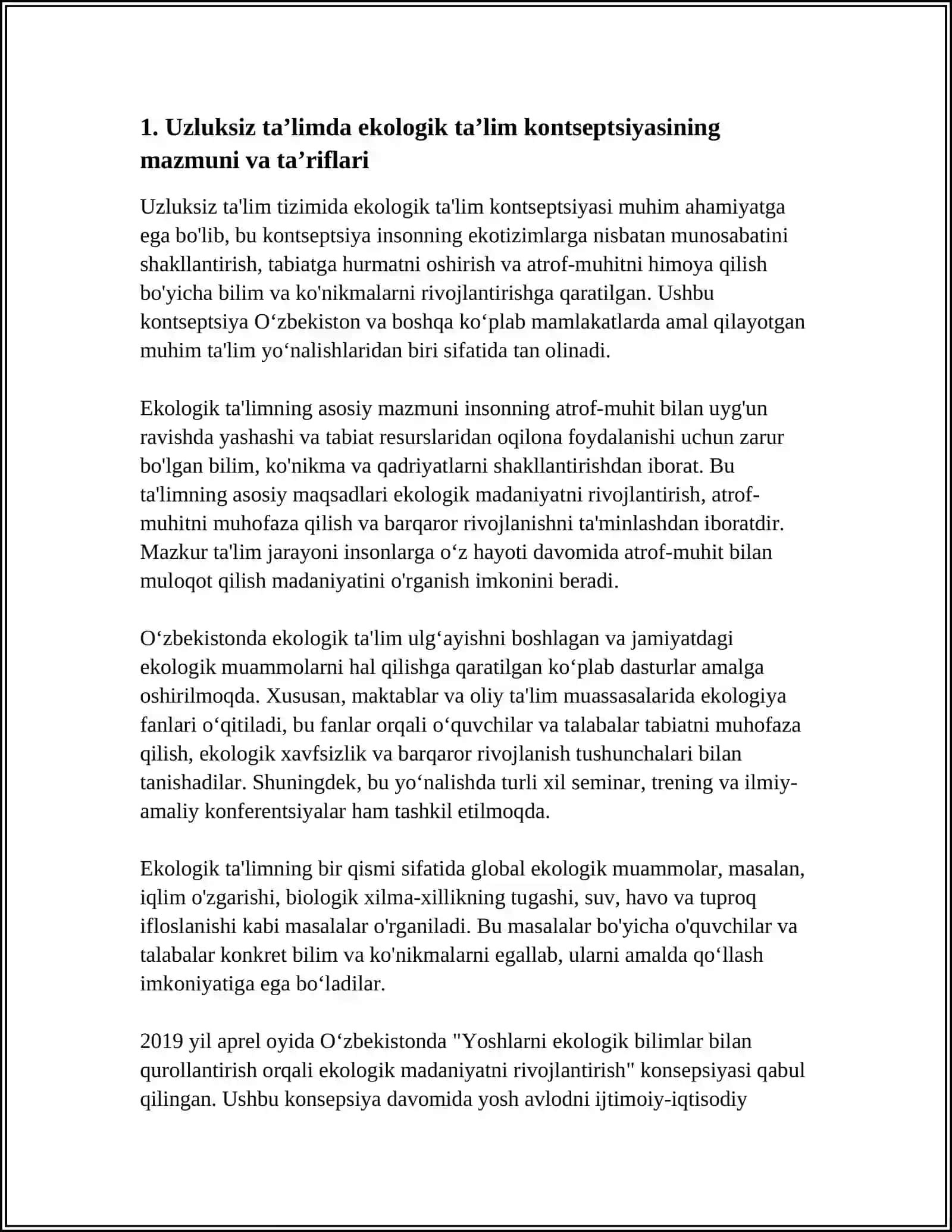 Uzluksiz taʼlimda ekologik taʼlim kontseptsiyasi 4