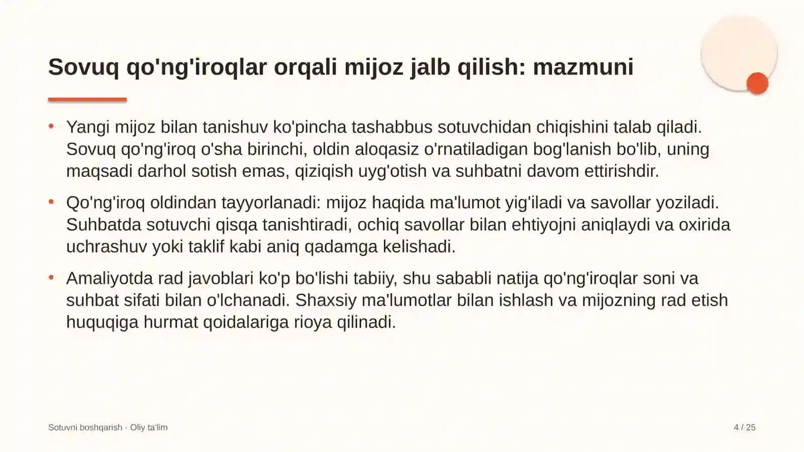 savdoda sovuq qo'ng'iroqlar orqali mijozlarni jalb qilish 1012 4