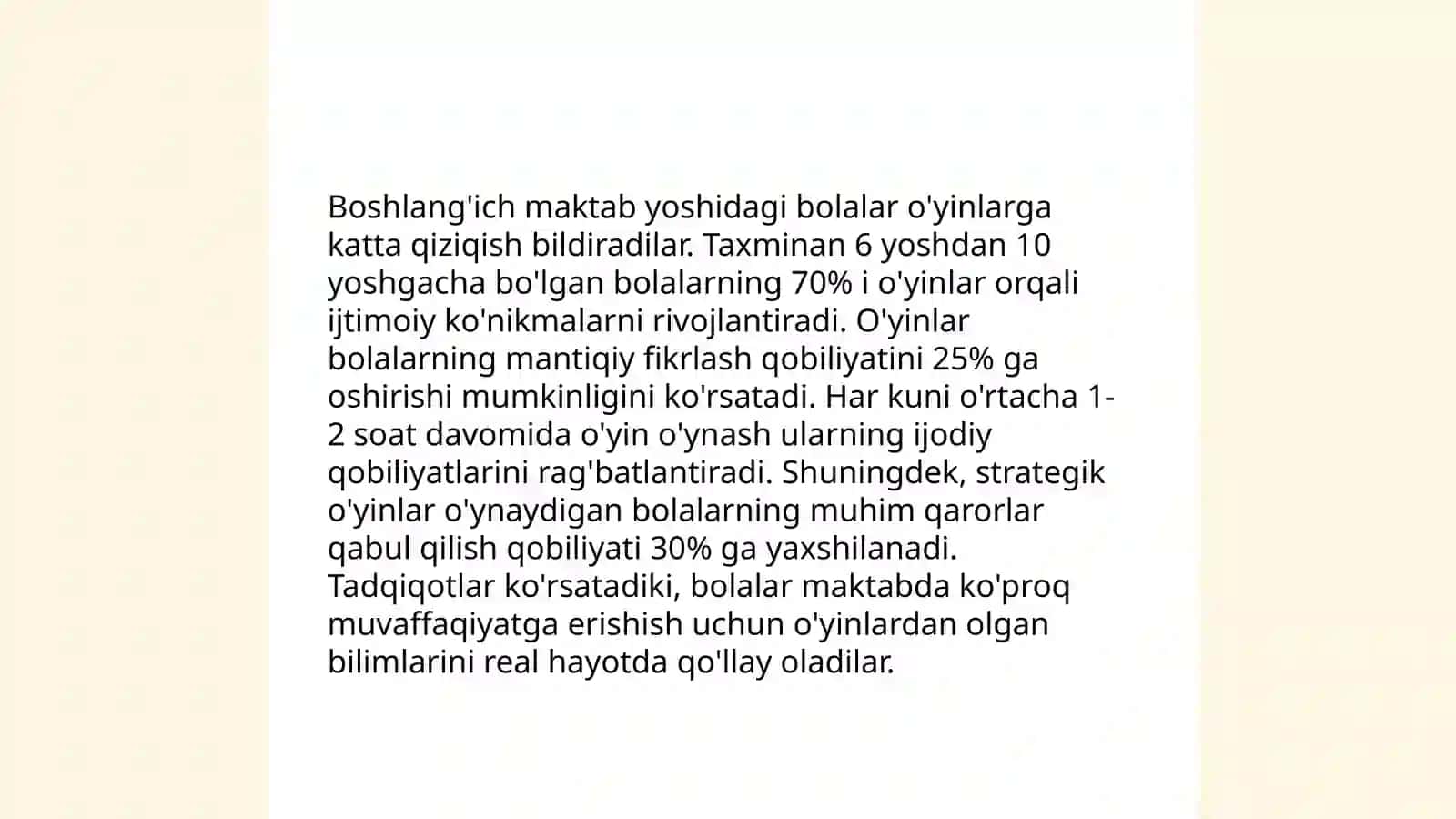 Boshlang'ich Maktabda Kompyuter O'yinlarining Ta'siri 4