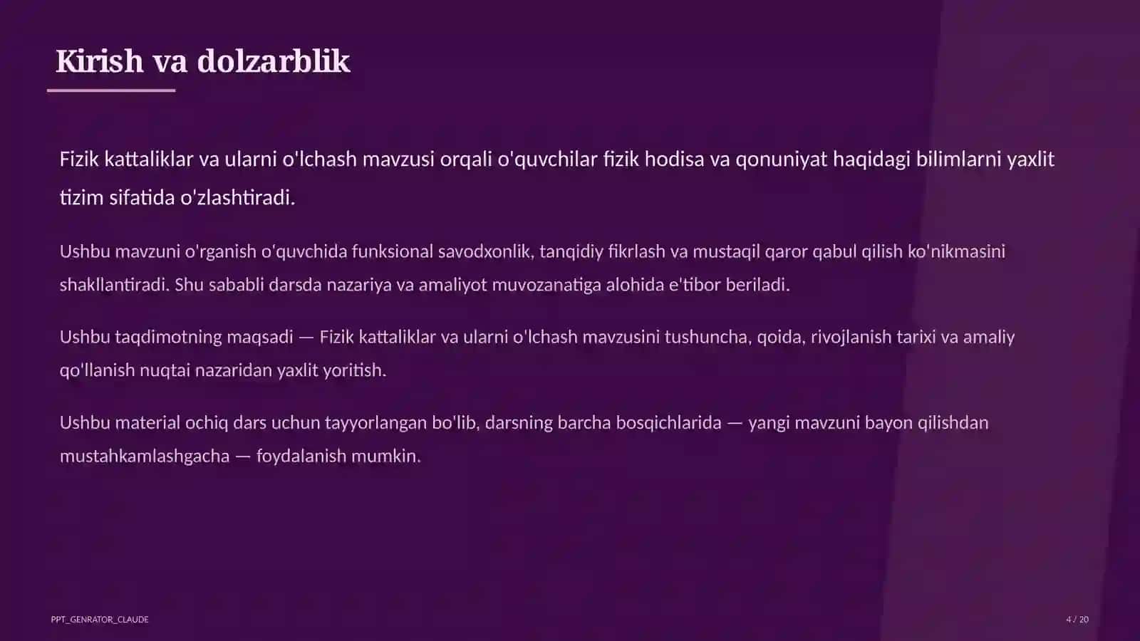 Fizik kattaliklar va ularni o'lchash (6-sinf) 4