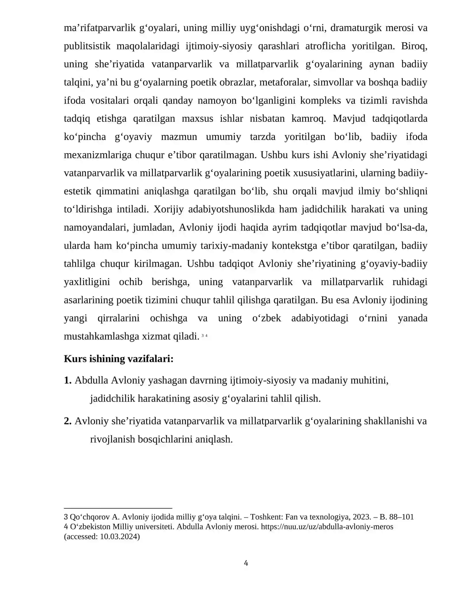 ABDULLA AVLONIY SHE`RIYATIDA VATANPARVARLIK VA MILLATPARVARLIK G`OYASINING BADIIY TALQINI 4