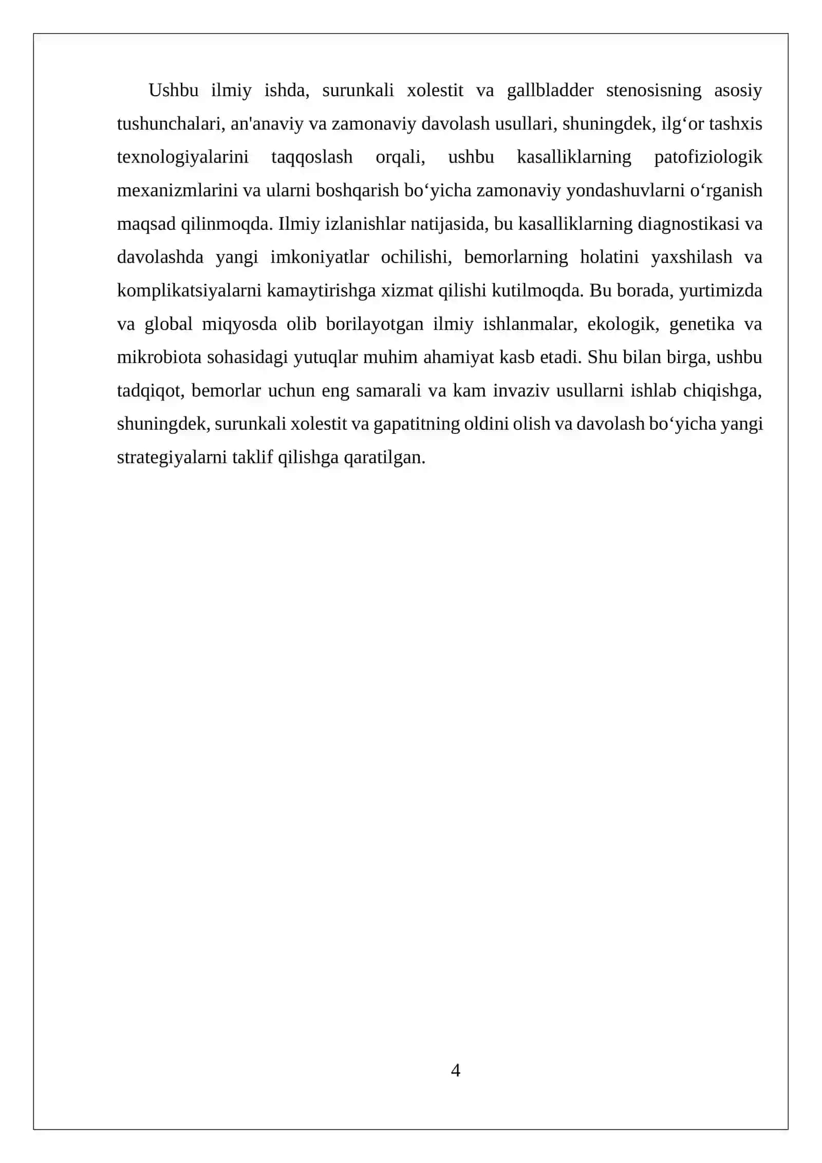 SURUNKALI XOLESTIT.SURUNKALI GAPATIT mavzusida tayyor mustaqil ishi 4