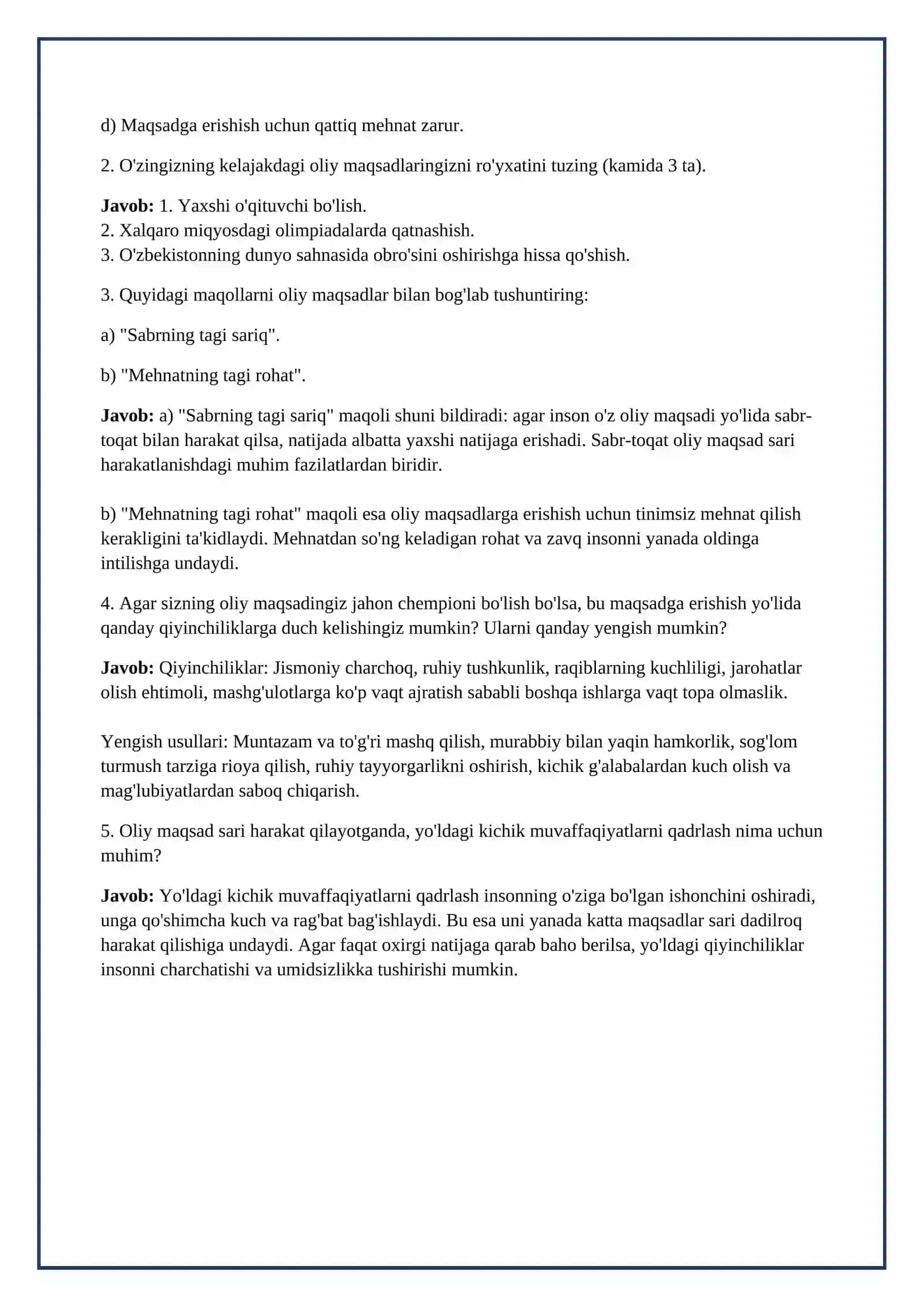 Lesson on 7 sinf tarbiya fanidan Oliy maqsadlar bilan yashash mavzusida qiziqarli interaktiv dars ishlanma tayyorlab ber 4