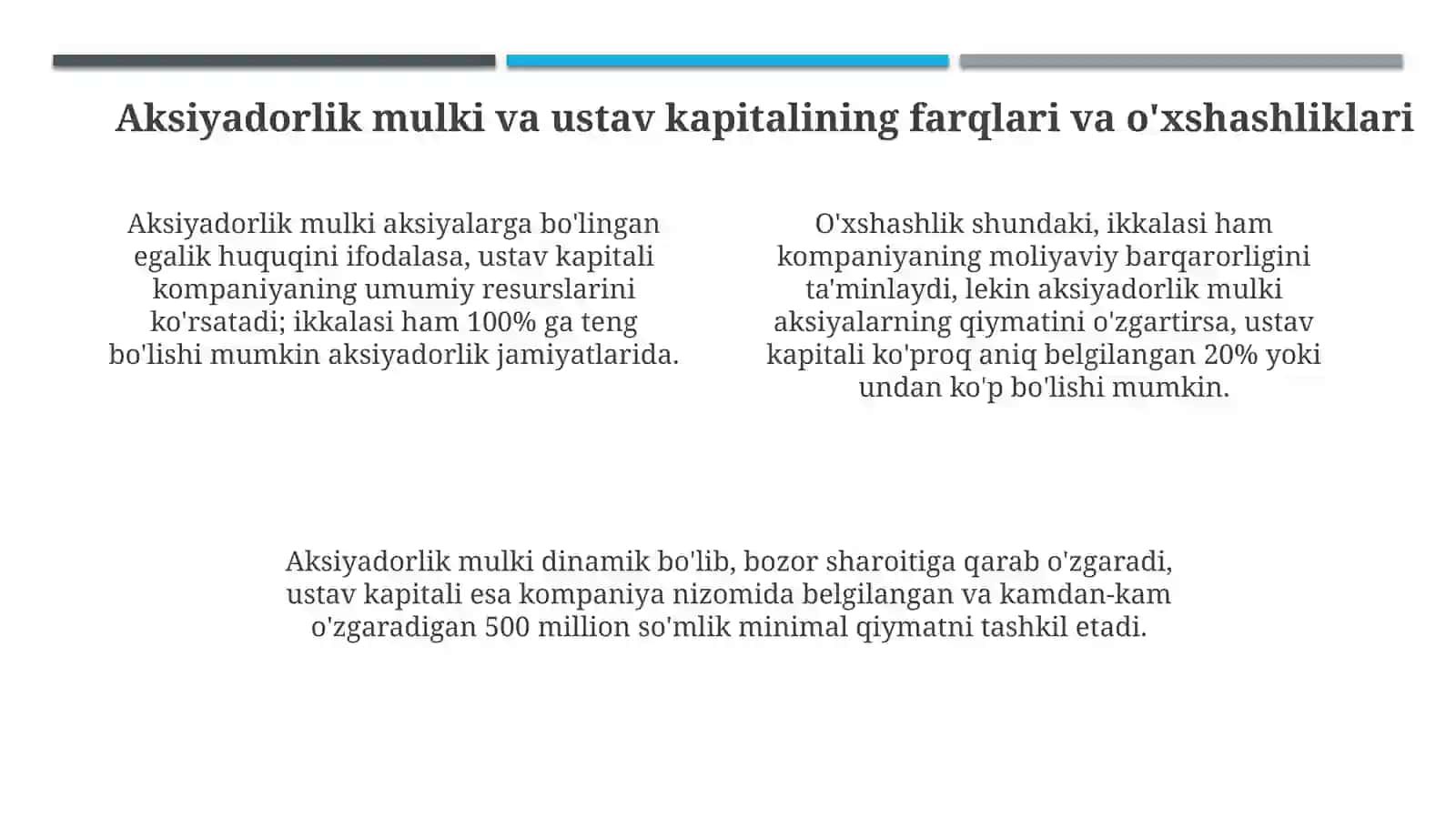 Aksiyadorlik mulki va ustav kapitali 4