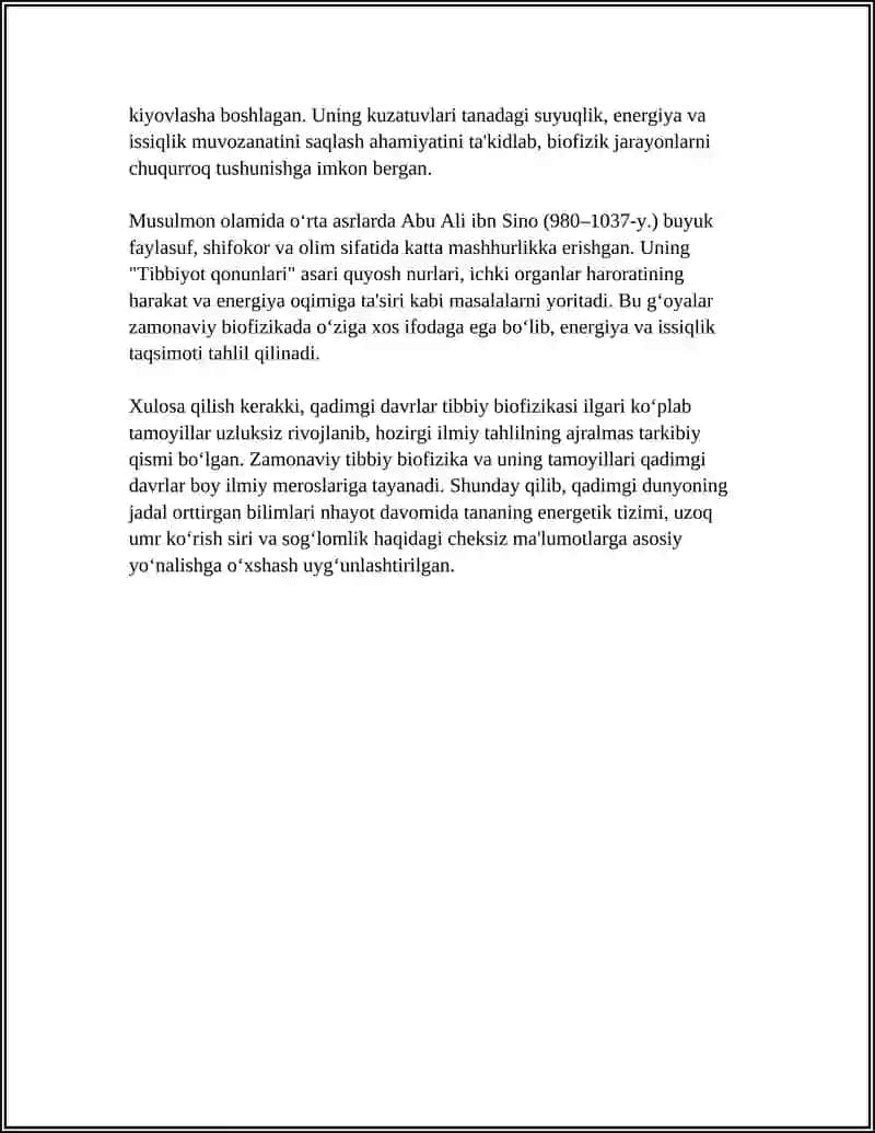 TIBBIY BIOFIZIKANING KELIB CHIQIB TARIXI VA UNING BOSHQA FANLAR BILAN OʻZARO BOGʻLIQLIGI 4