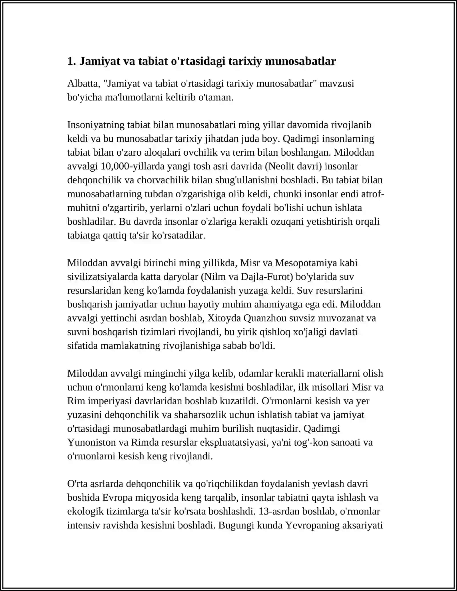 JAMIYAT VA TABIAT O'RTASIDAGI MUNOSABATLAR EVOLYUTSIYASI 4