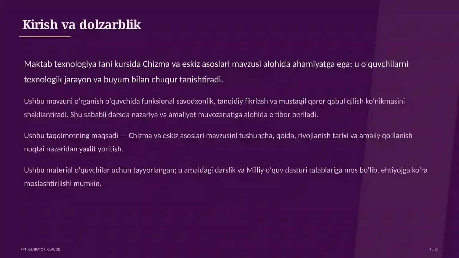 Chizma va eskiz asoslari (6-sinf) 4