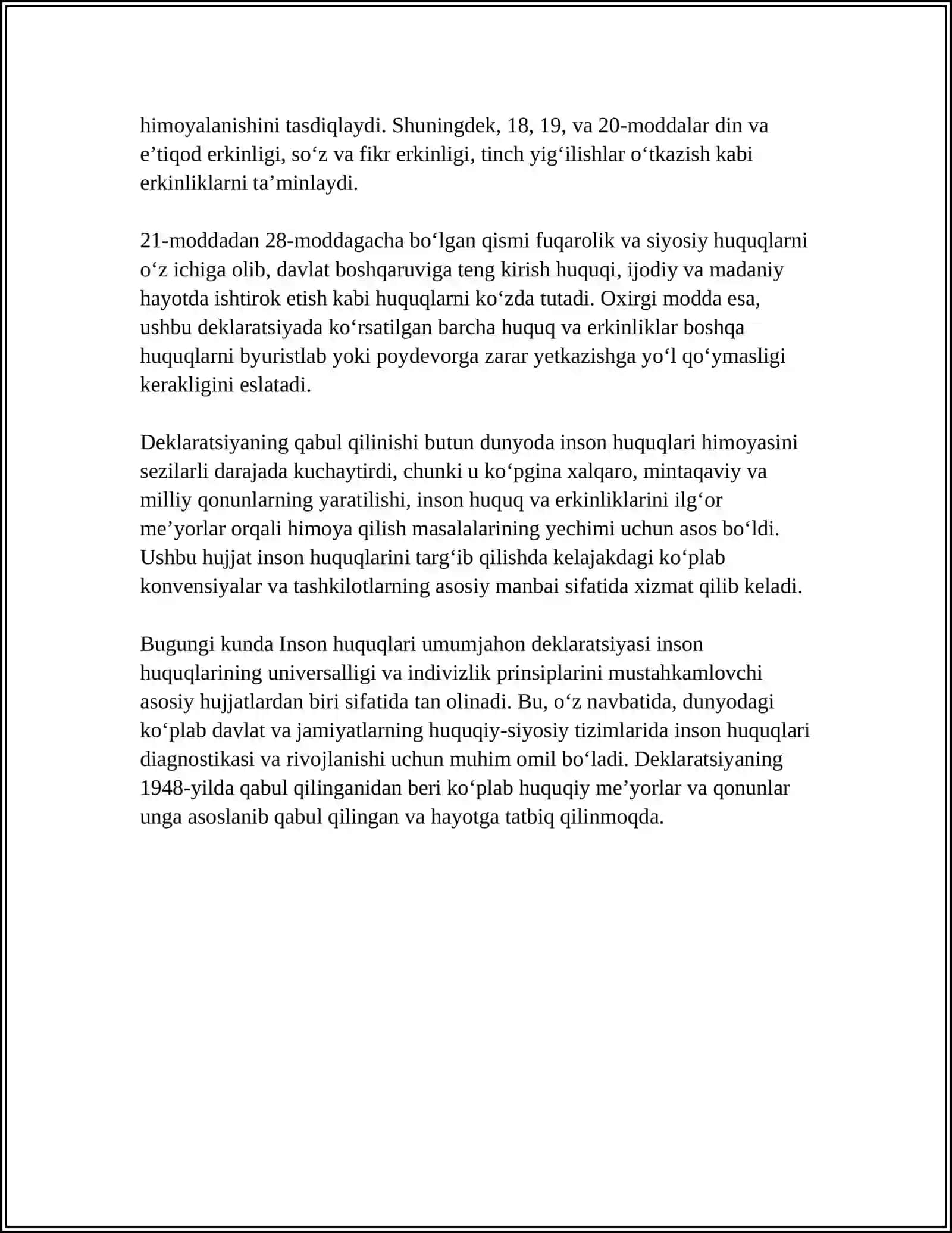 ISLOMDA INSON HUQUQ VA ERKINLIKLARINI TA'MINLASHINING O'ZIGA XOS JIHATLARI 4