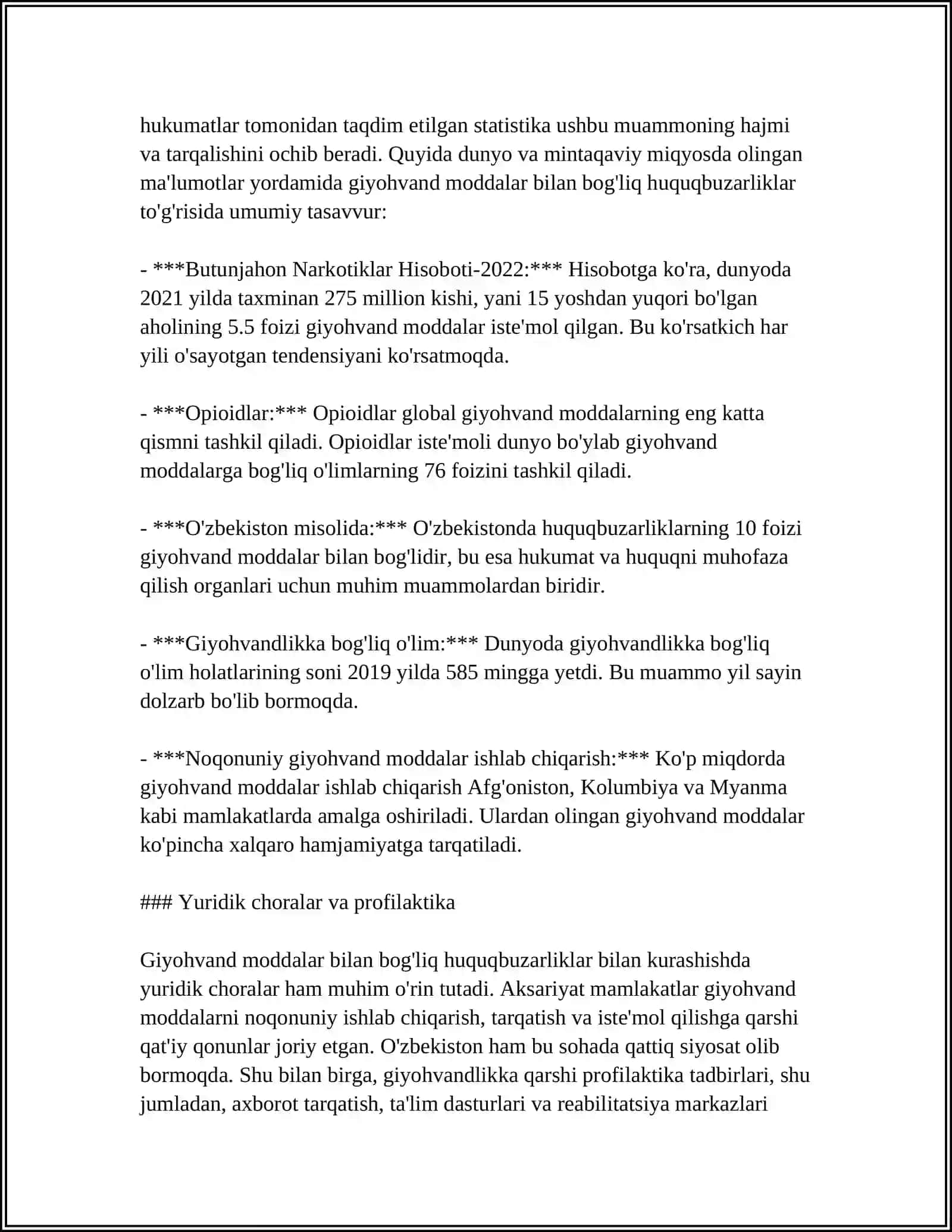 GIYOHVANDLIK BILAN BOG'LIQ XUQUQBUZARLIKLARNI PRAFILAKTIKASINI TASHKIL ETISH 4