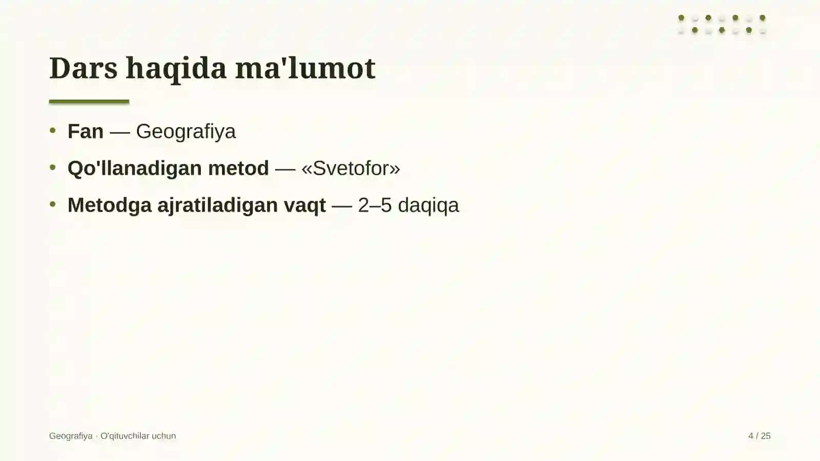 geografiya darslarida svetofor metodidan foydalanish 6040 4