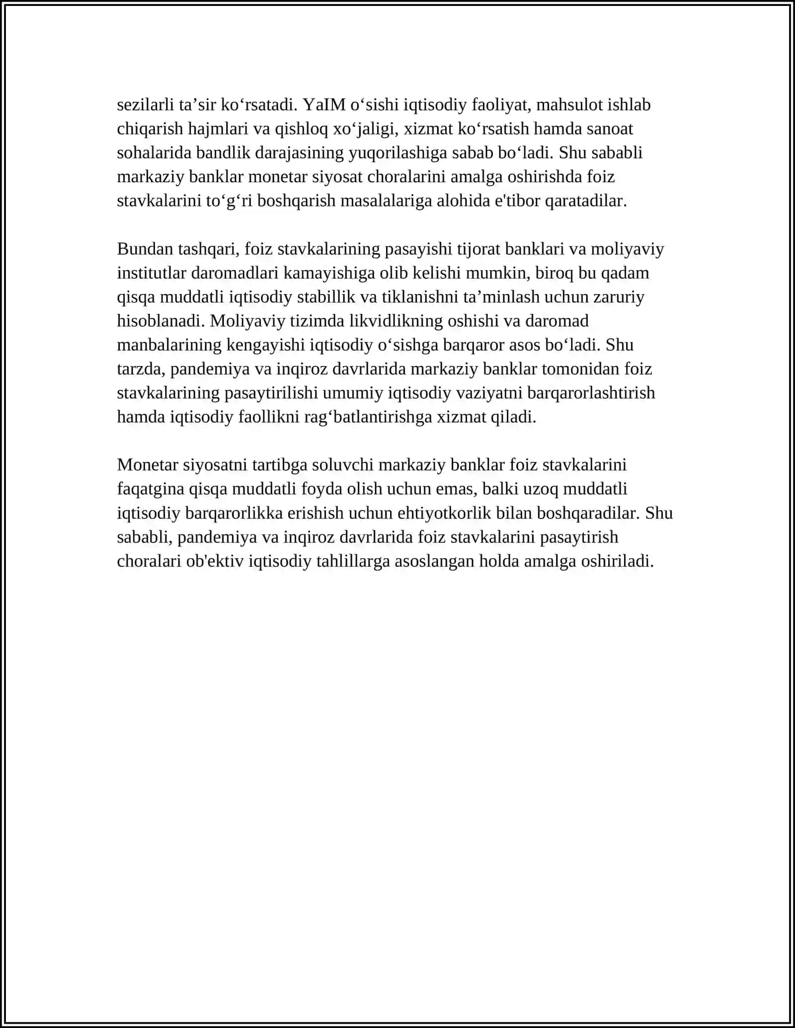 PANDEMIYA VA INQIROZ DAVRLARIDA MONETAR SIYOSAT CHORALARI 4