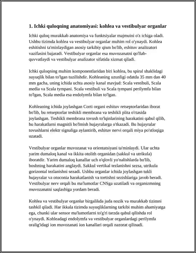 ESHITUV VA VESTIBULYAR ANALIZATORLAR VA ICHKI A'ZOLARNI O'ZARO BOG'LIGLIGI 4