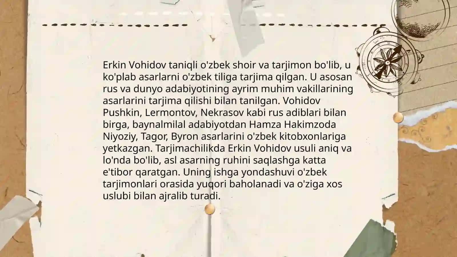 E. Vohidovning tarjimonlik faoliyati 4
