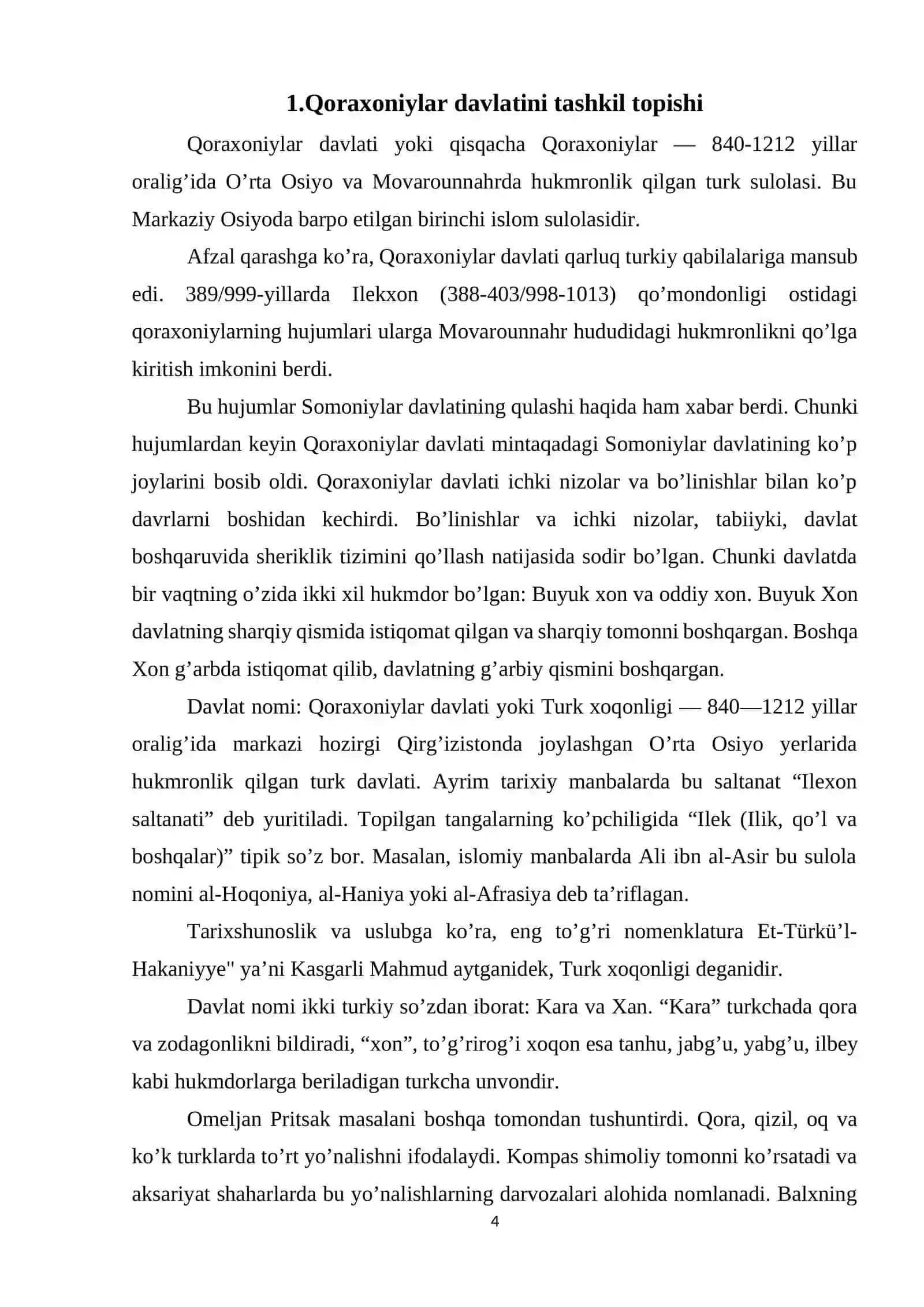 O’ZBEKISTONING DAVLAT MUASSASALARI TARIXI FANIDAN MUSTAQIL ISHI 4