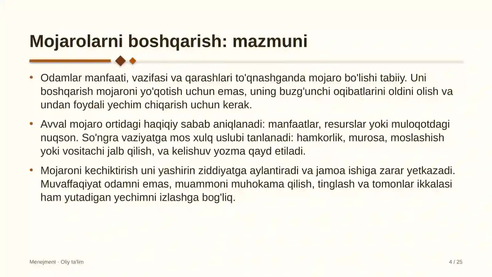 Hamshiralik ishida mojarolarni boshqarish 4