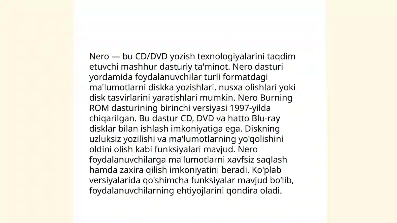 Nero dasturi va uning imkoniyatlari 4