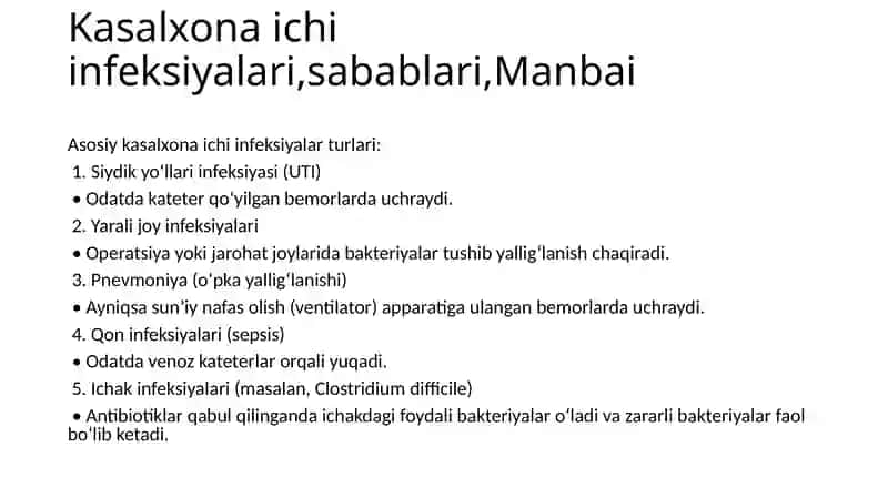 Kasalxonaichidagi infektsiyalarning oldini olishning gigienik jihatlari 4