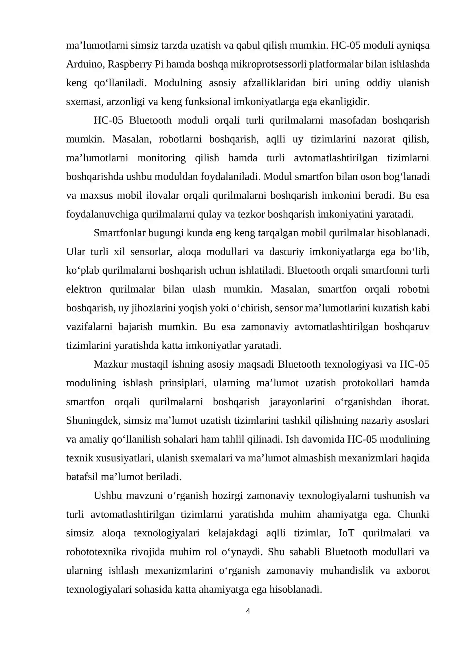 Simsiz tarmoq modullari (Bluetooth HC-05) 4